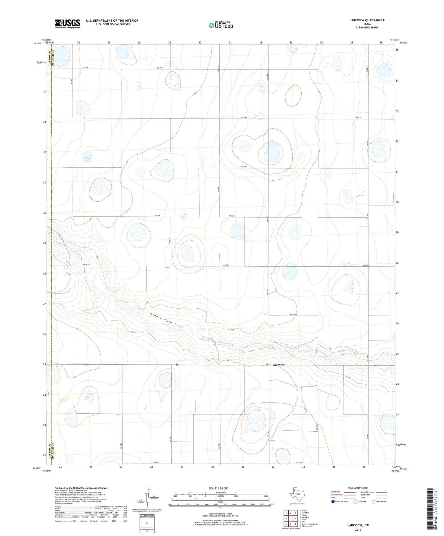 Lakeview Texas US Topo Map Image
