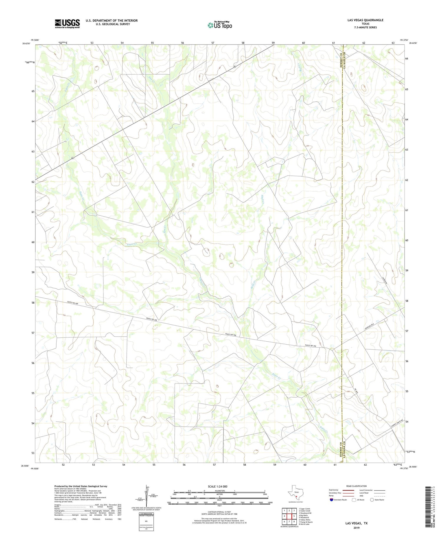 Las Vegas Texas US Topo Map Image