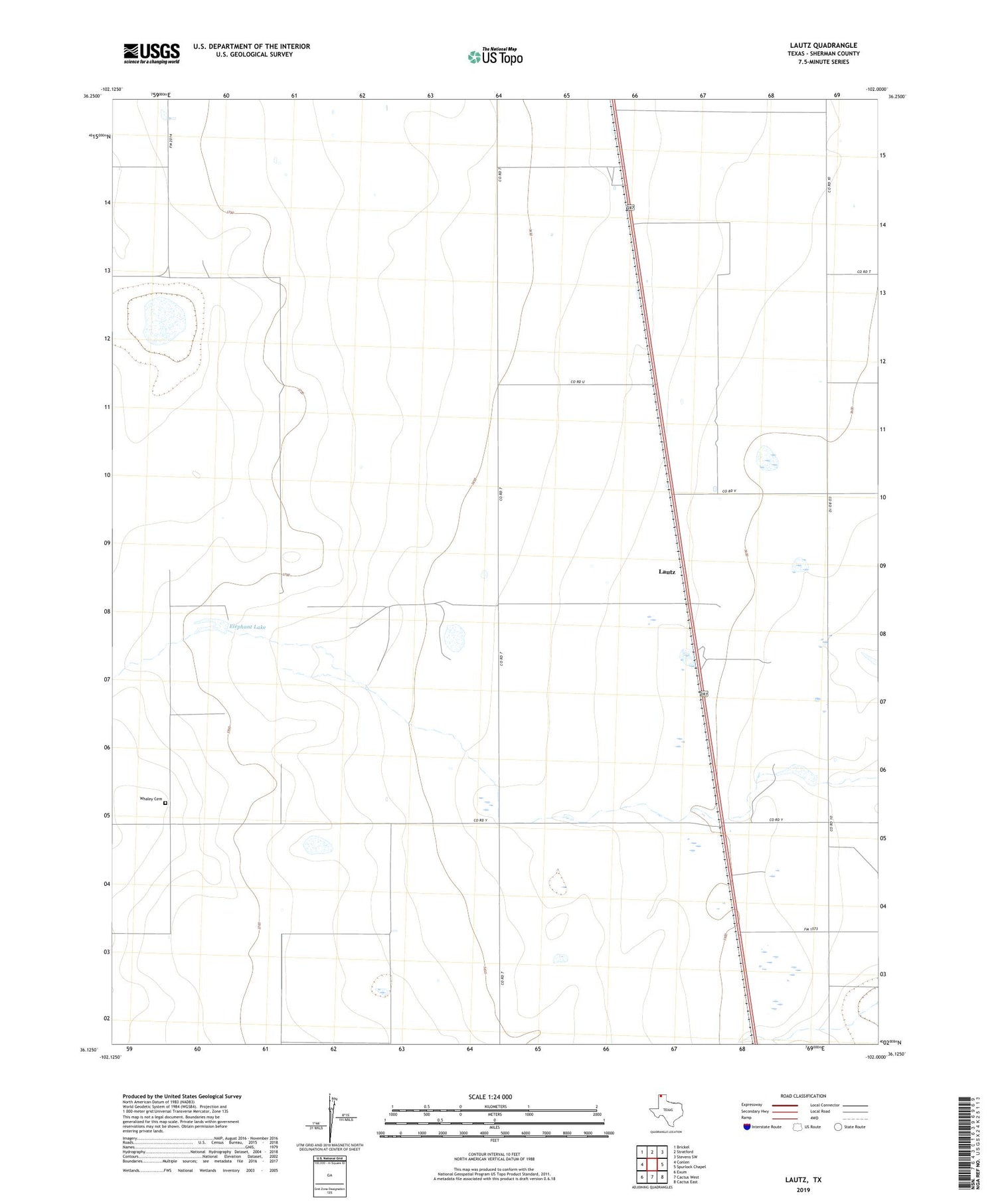 Lautz Texas US Topo Map Image