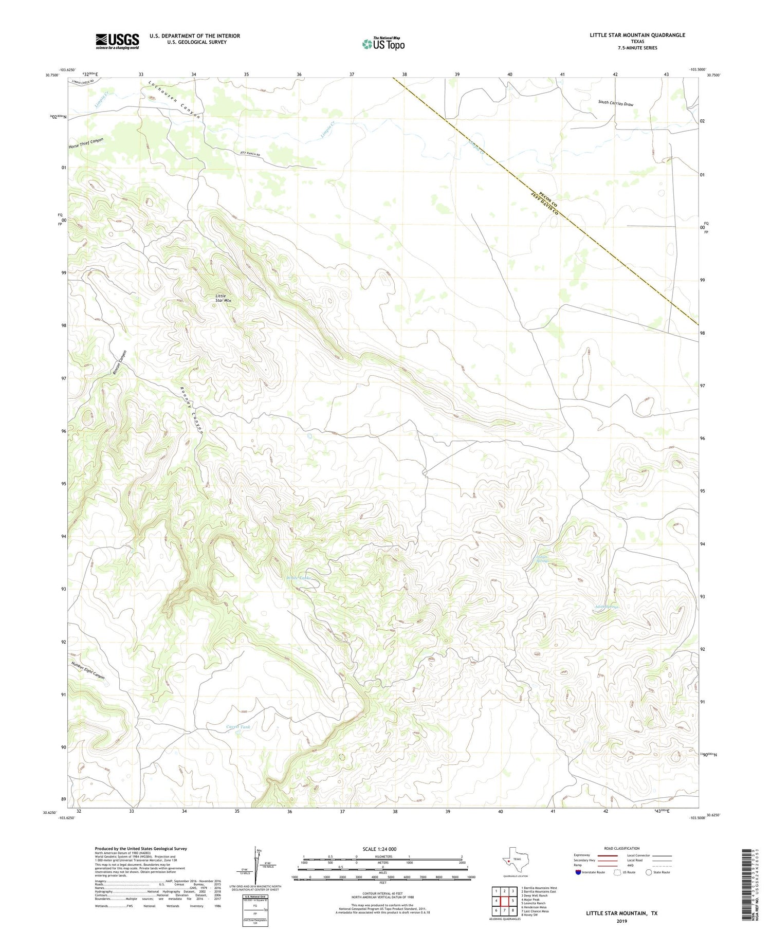 Little Star Mountain Texas US Topo Map Image