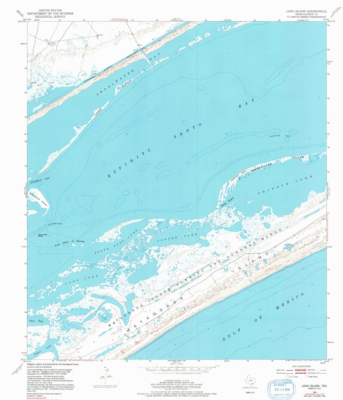 Classic USGS Long Island Texas 7.5'x7.5' Topo Map Image