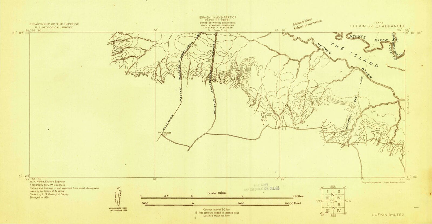 Classic USGS Wakefield Texas 7.5'x7.5' Topo Map Image