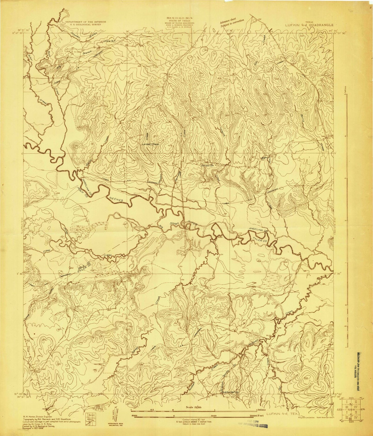 Classic USGS Wolf Hill Texas 7.5'x7.5' Topo Map Image