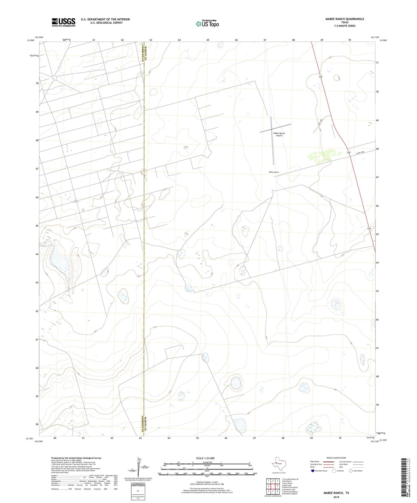 Mabee Ranch Texas US Topo Map Image