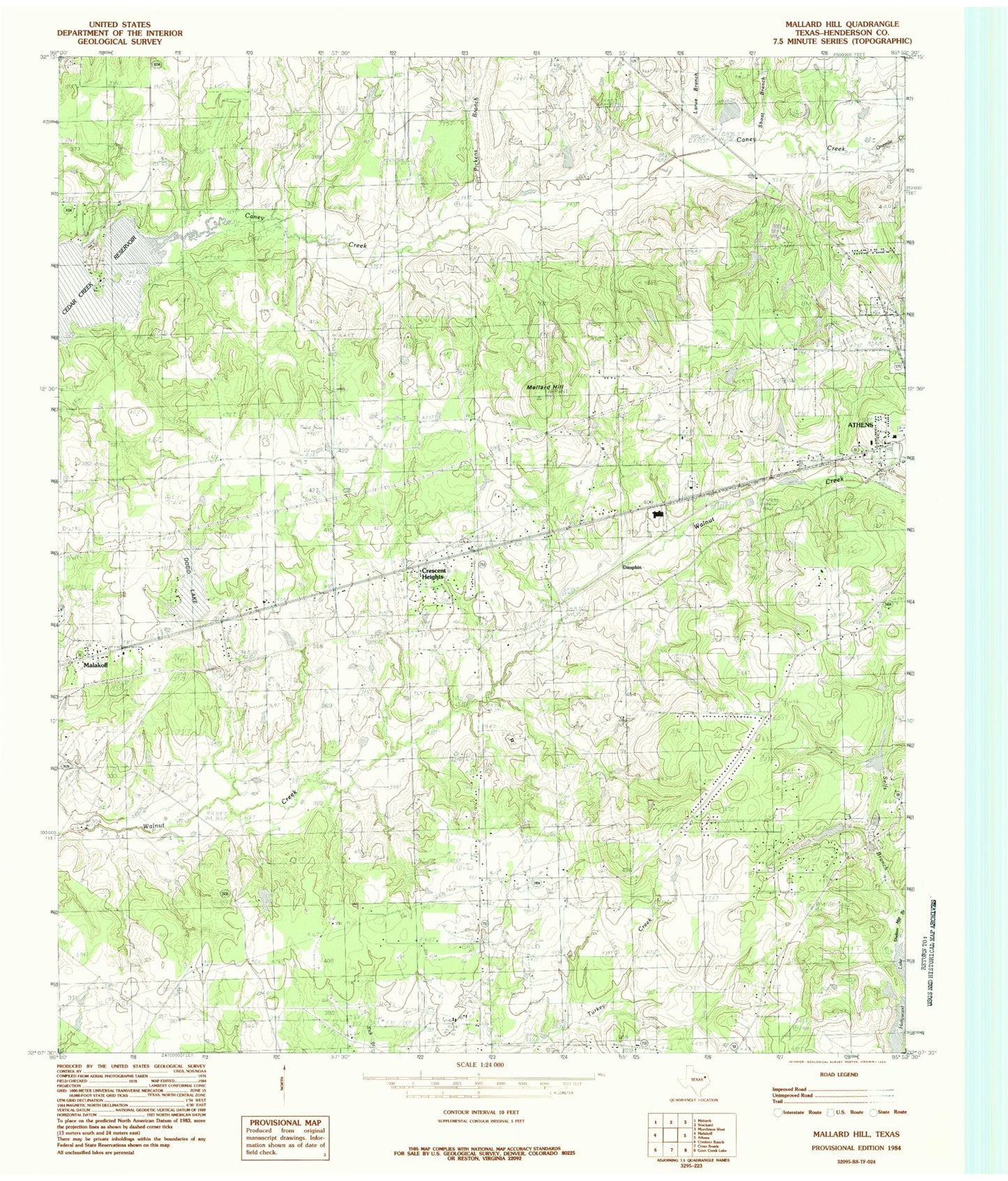 Classic USGS Mallard Hill Texas 7.5'x7.5' Topo Map Image