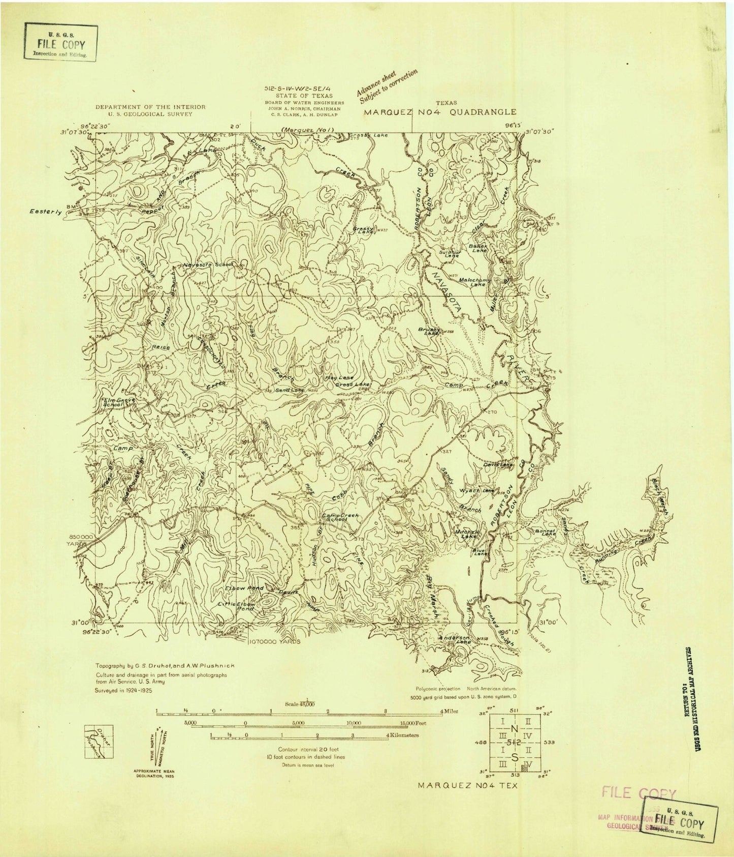 Classic USGS Camp Creek Lake Texas 7.5'x7.5' Topo Map Image
