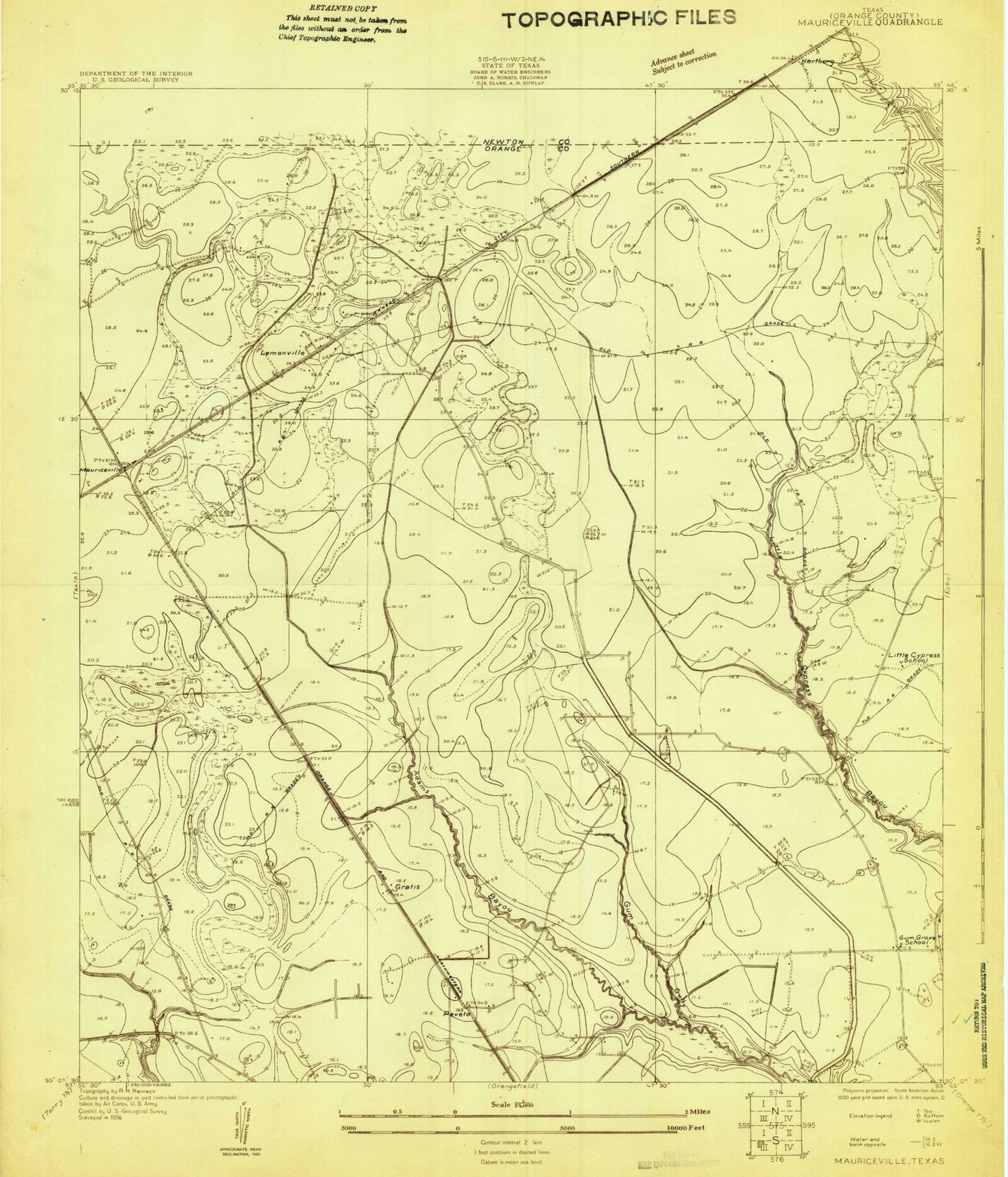 Classic USGS Mauriceville Texas 7.5'x7.5' Topo Map Image