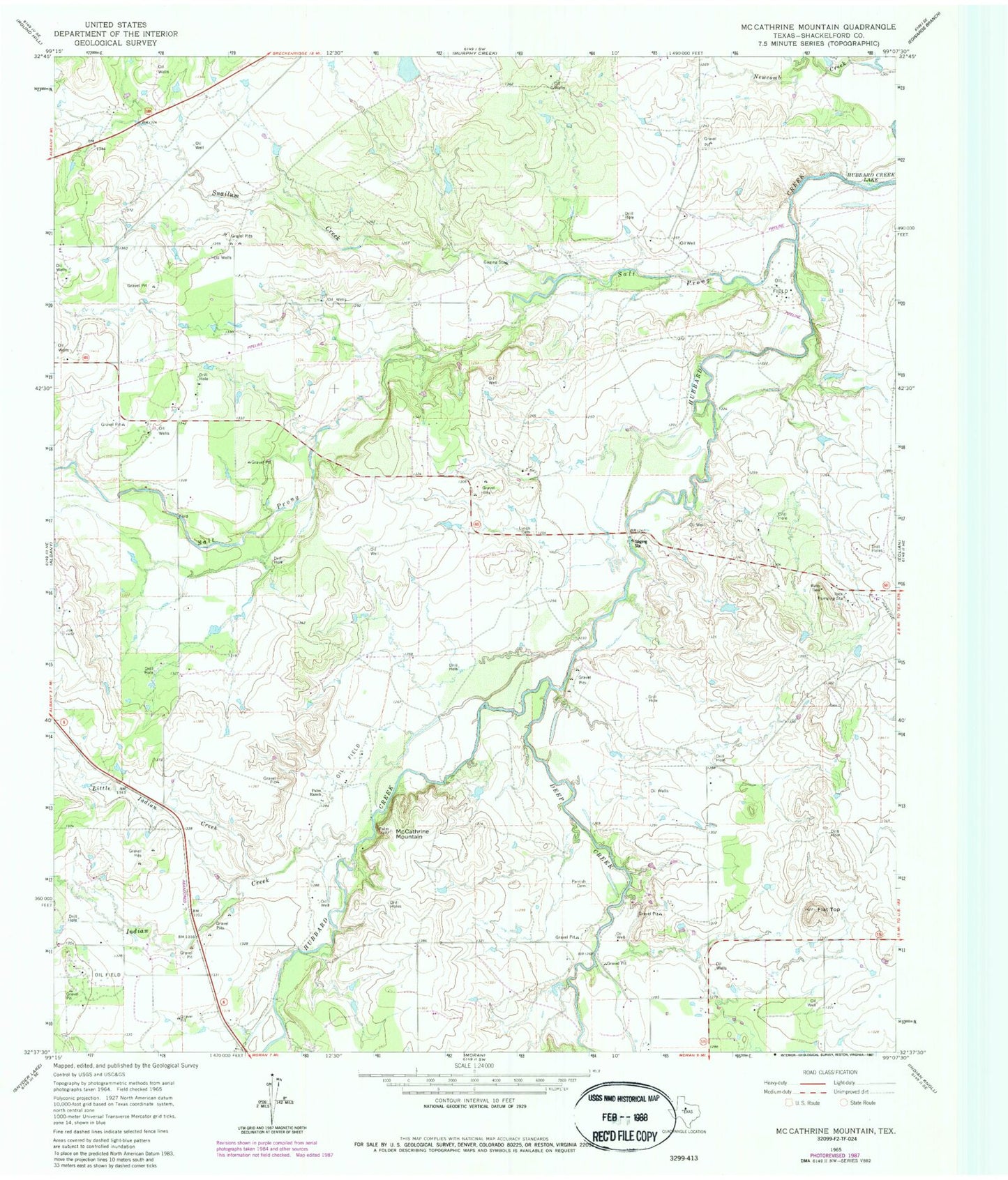 Classic USGS McCathrine Mountain Texas 7.5'x7.5' Topo Map Image