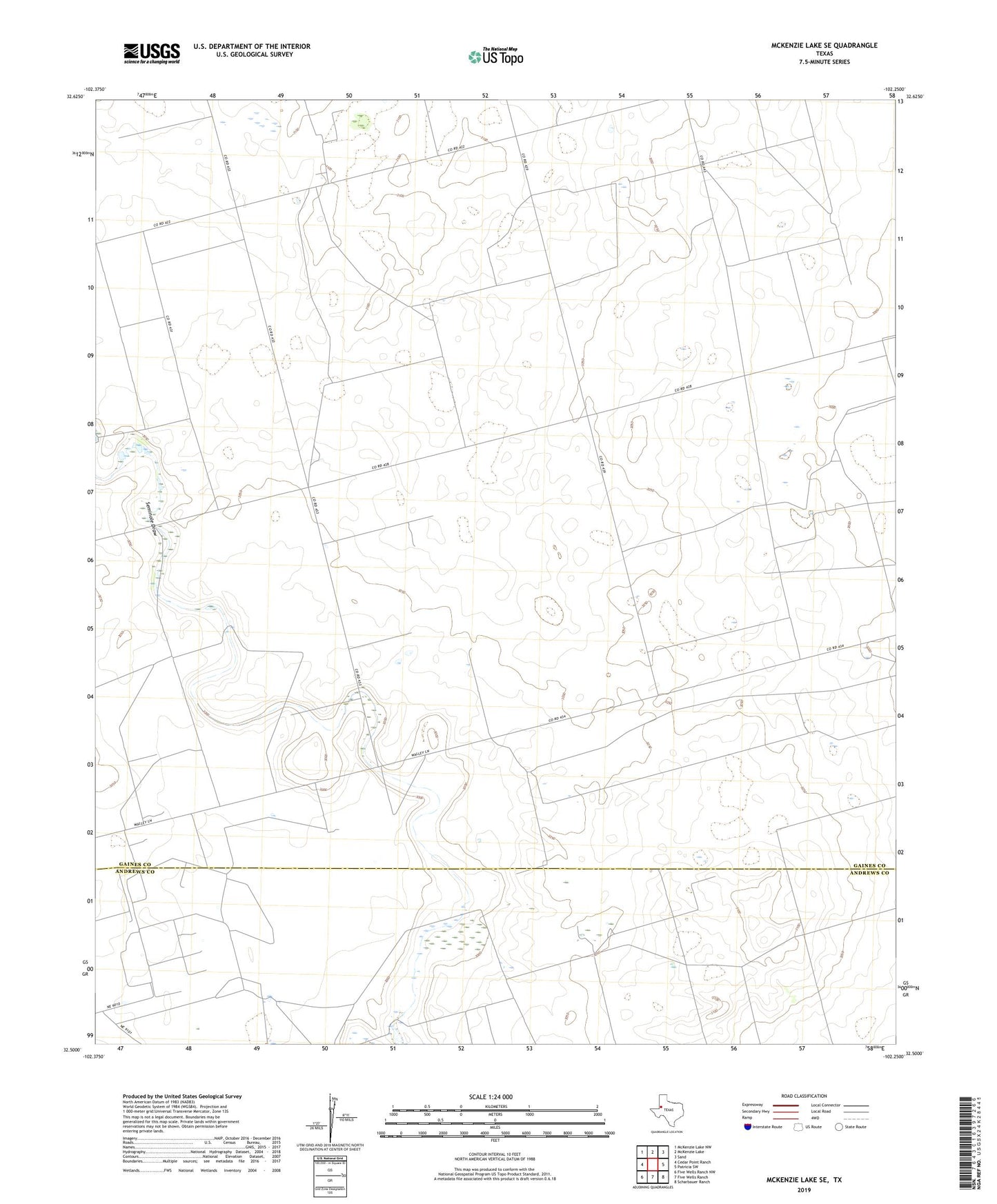 McKenzie Lake SE Texas US Topo Map Image