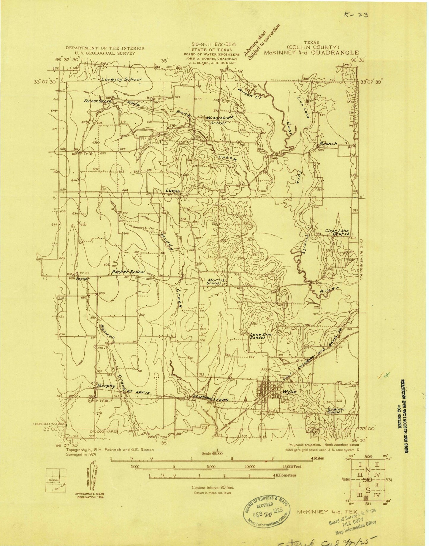 Classic USGS Wylie Texas 7.5'x7.5' Topo Map Image