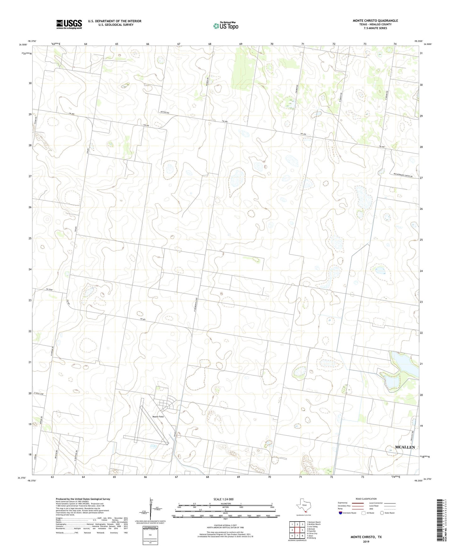 Monte Christo Texas US Topo Map Image