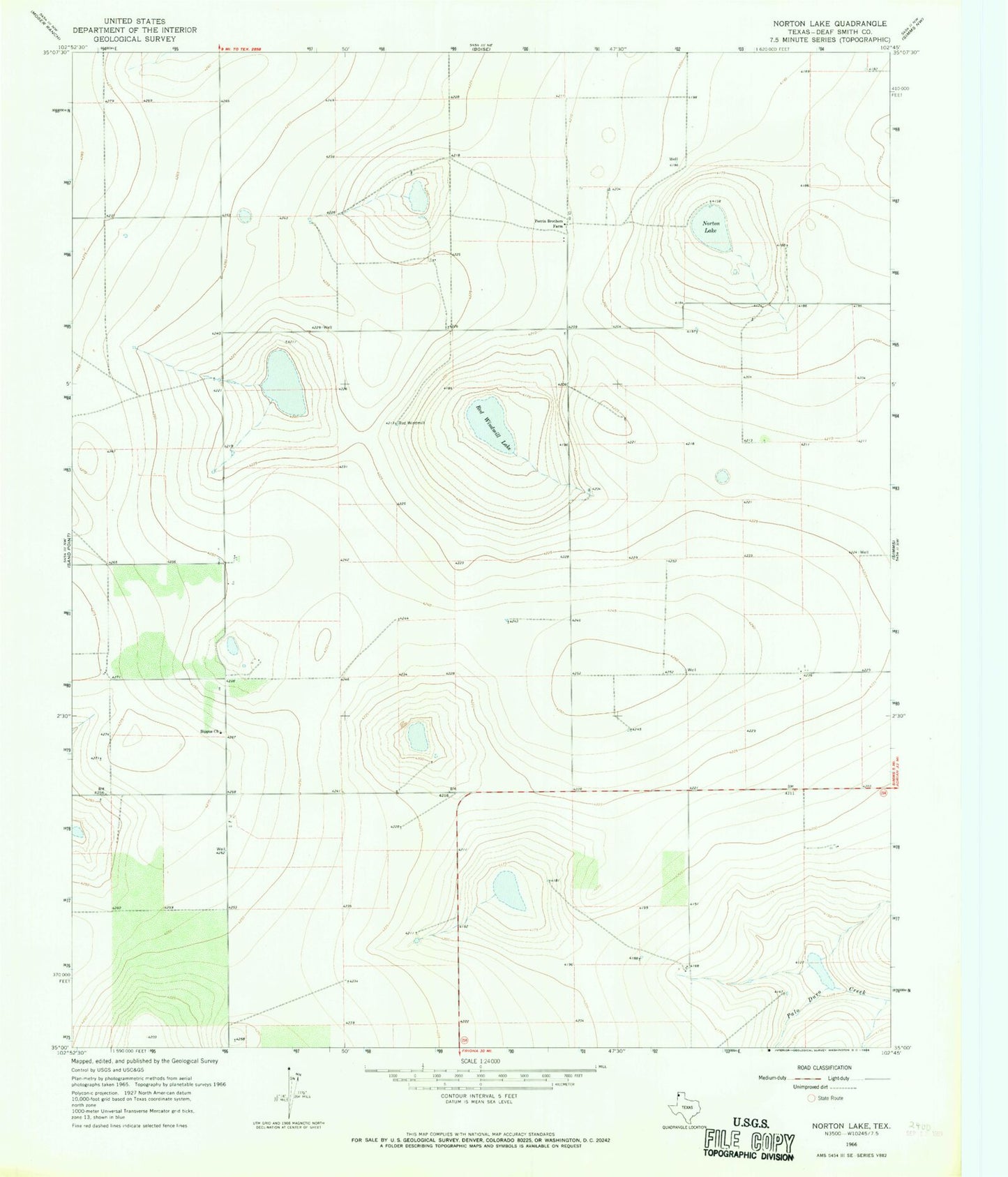 Classic USGS Norton Lake Texas 7.5'x7.5' Topo Map Image