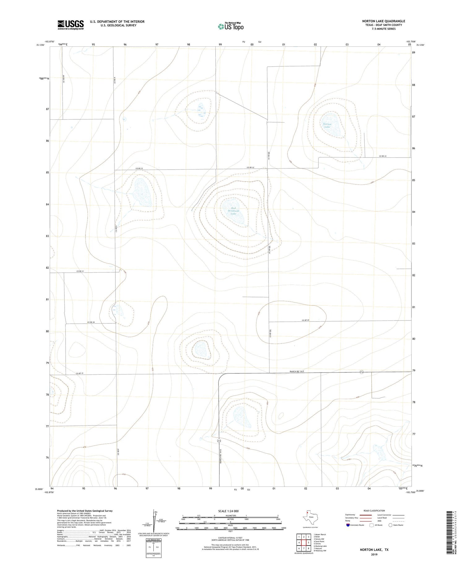 Norton Lake Texas US Topo Map Image