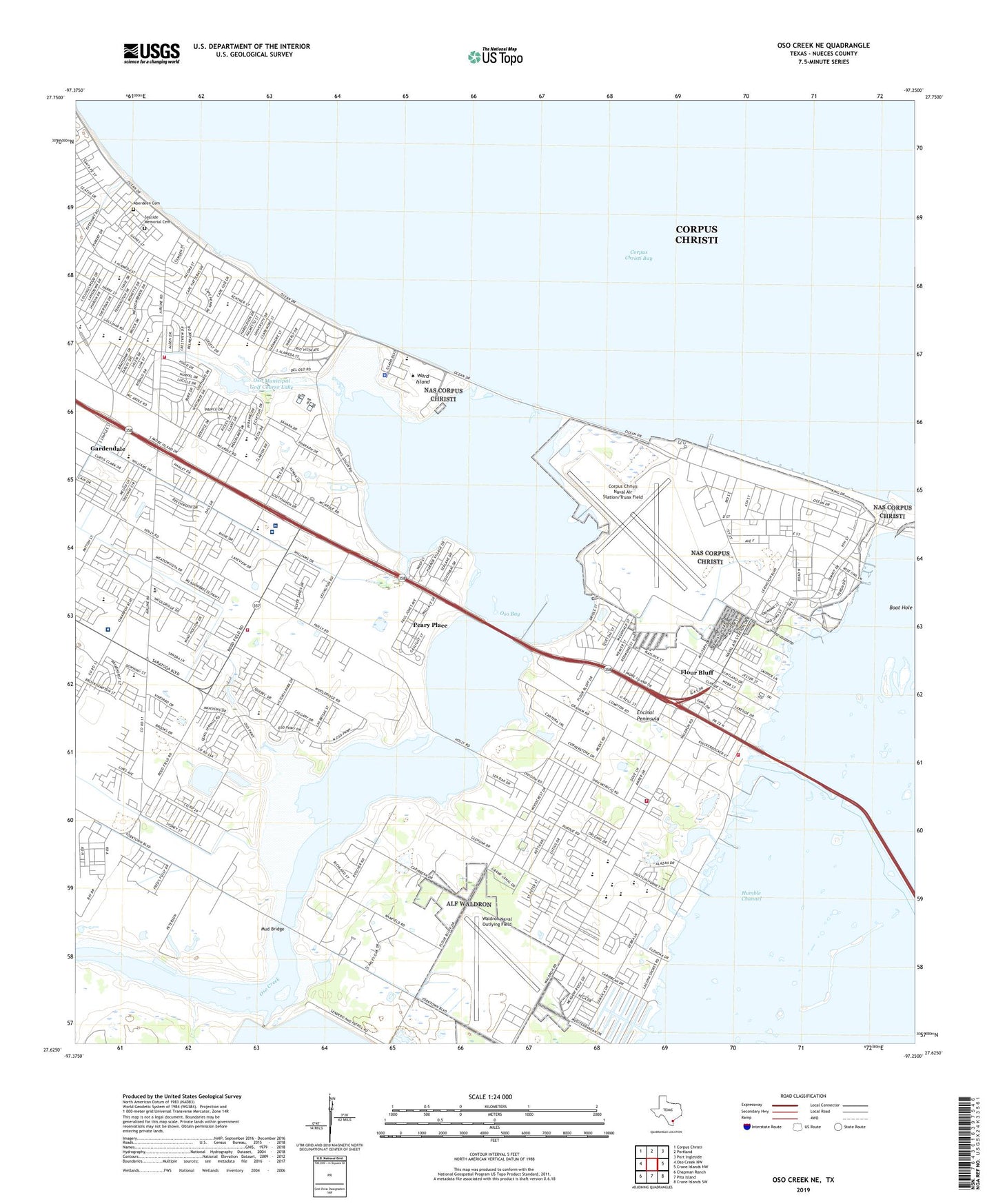 Oso Creek NE Texas US Topo Map Image