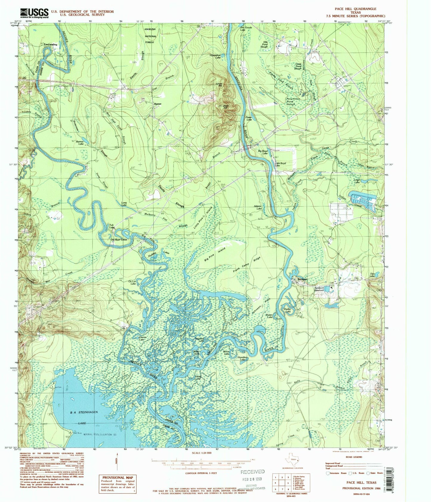 Classic USGS Pace Hill Texas 7.5'x7.5' Topo Map Image