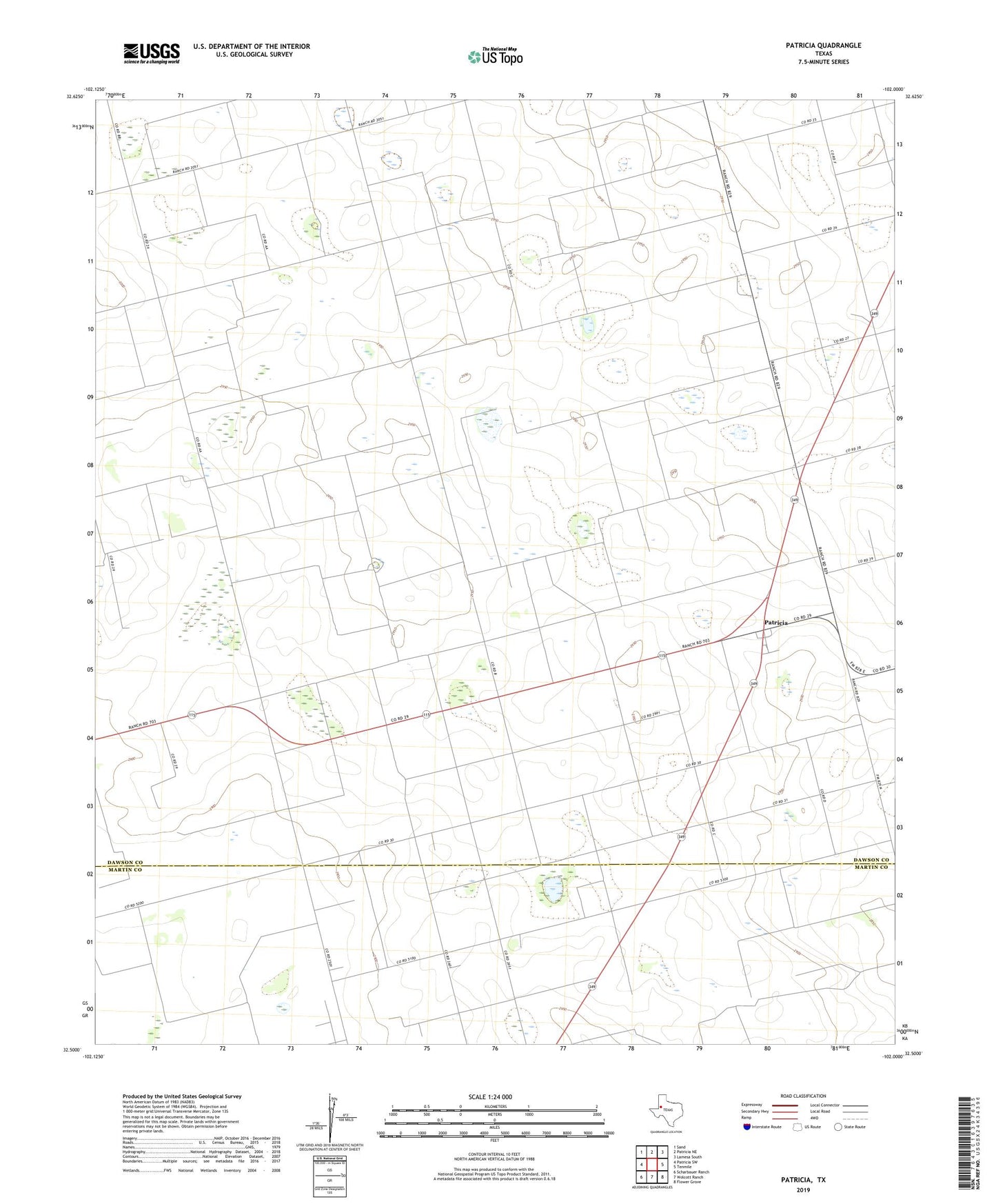 Patricia Texas US Topo Map Image