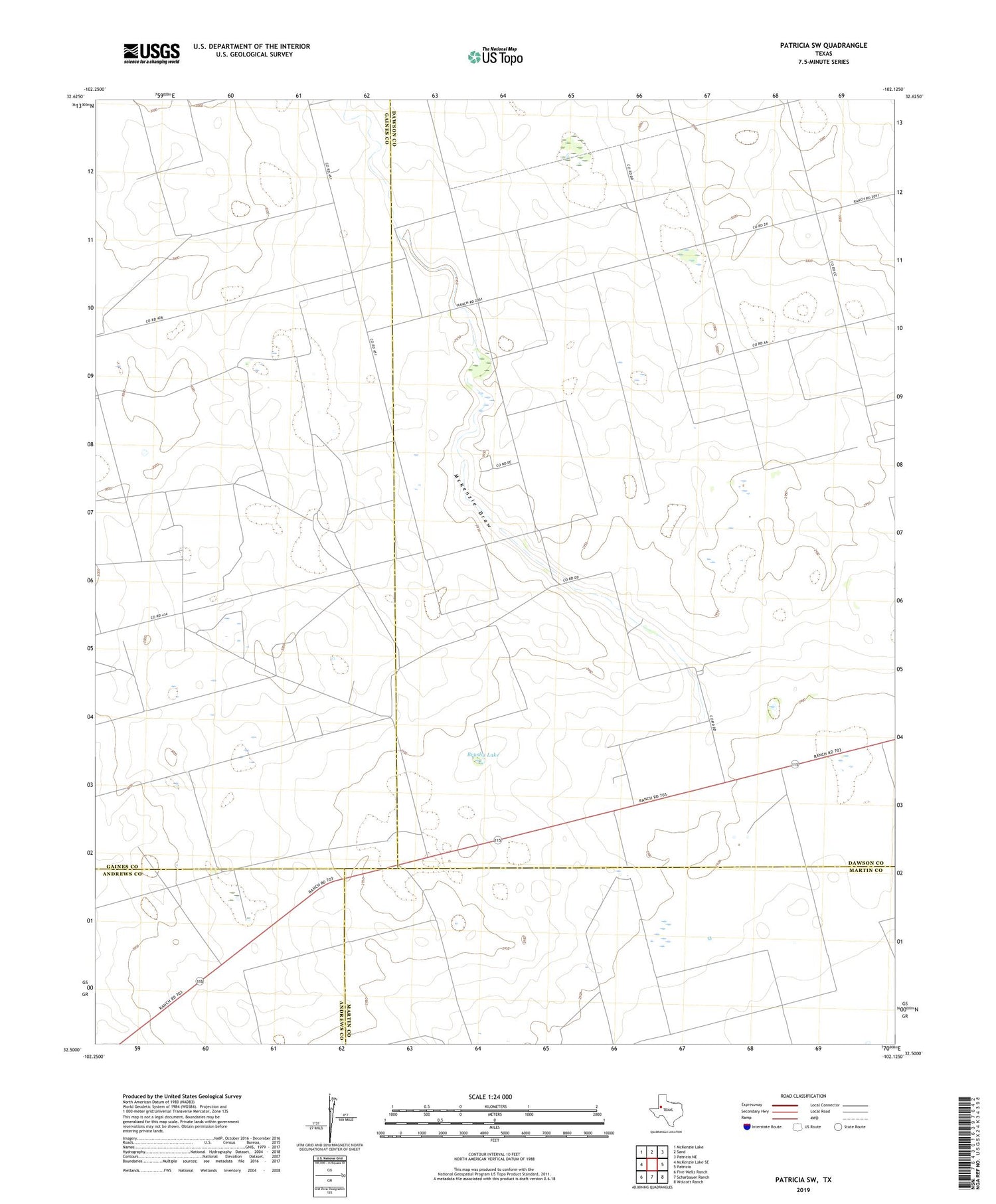 Patricia SW Texas US Topo Map Image