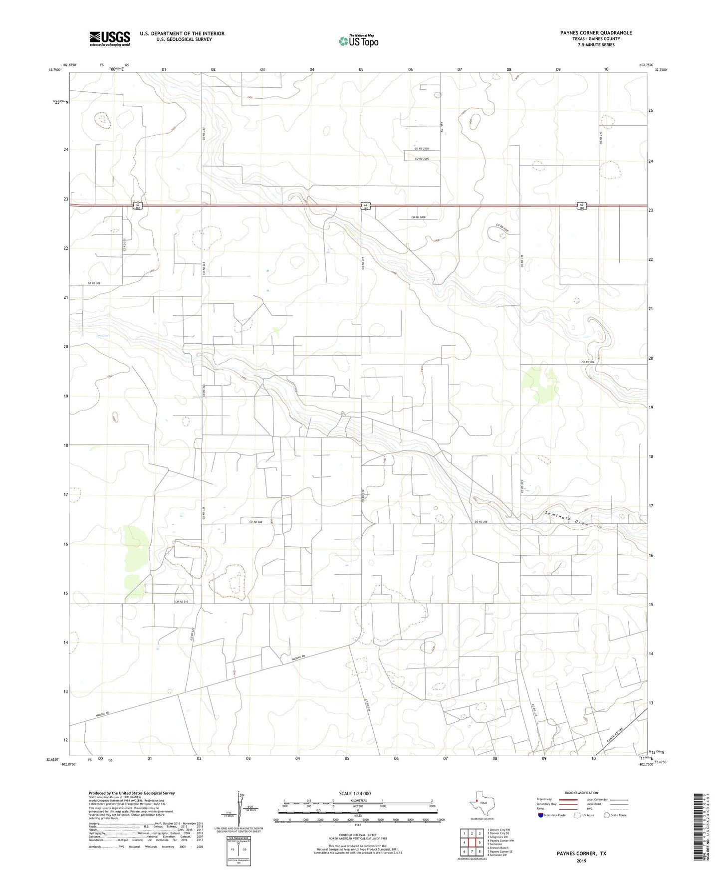 Paynes Corner Texas US Topo Map Image