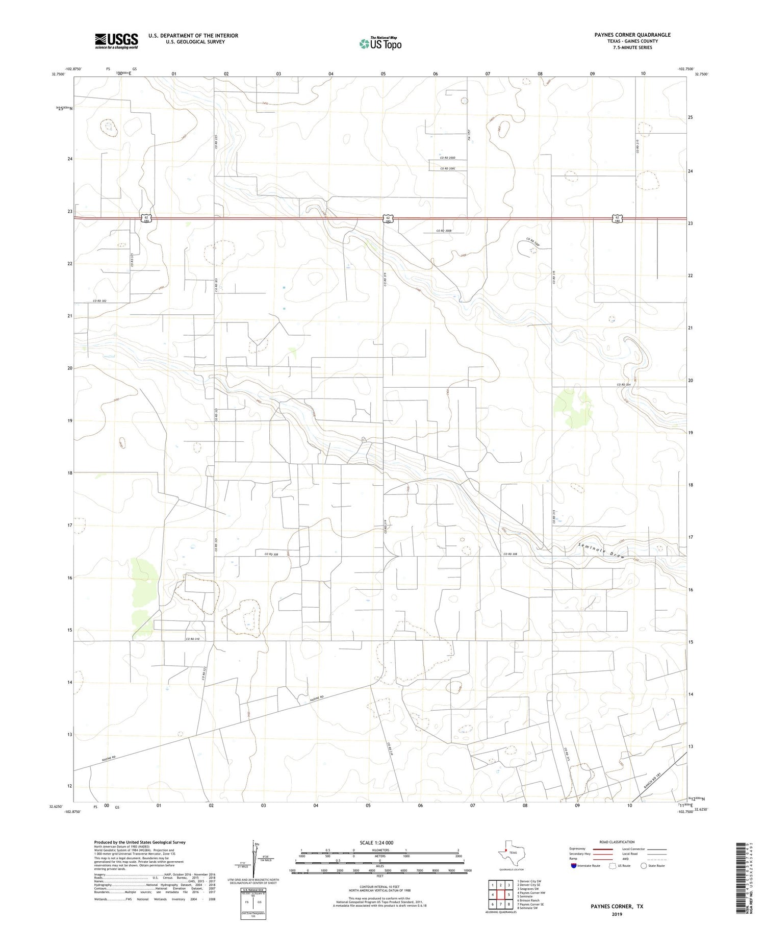 Paynes Corner Texas US Topo Map Image