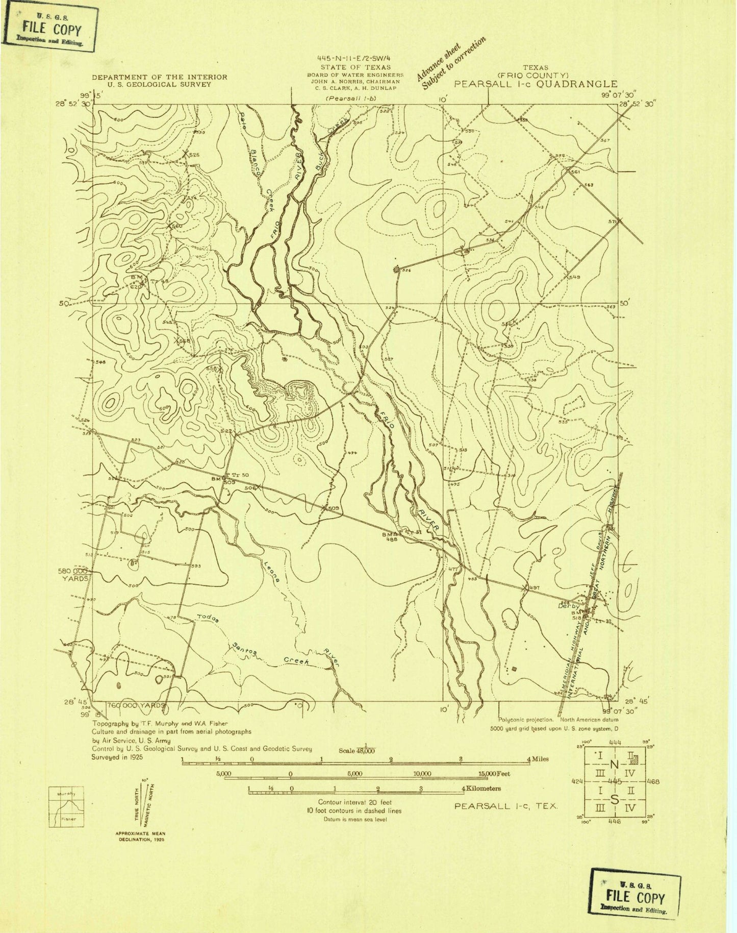 Classic USGS Derby Texas 7.5'x7.5' Topo Map Image
