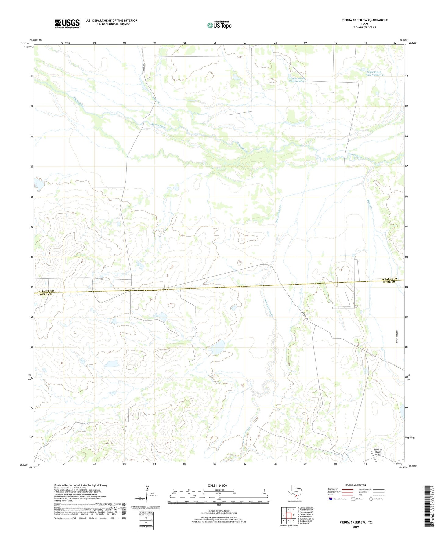 Piedra Creek SW Texas US Topo Map Image