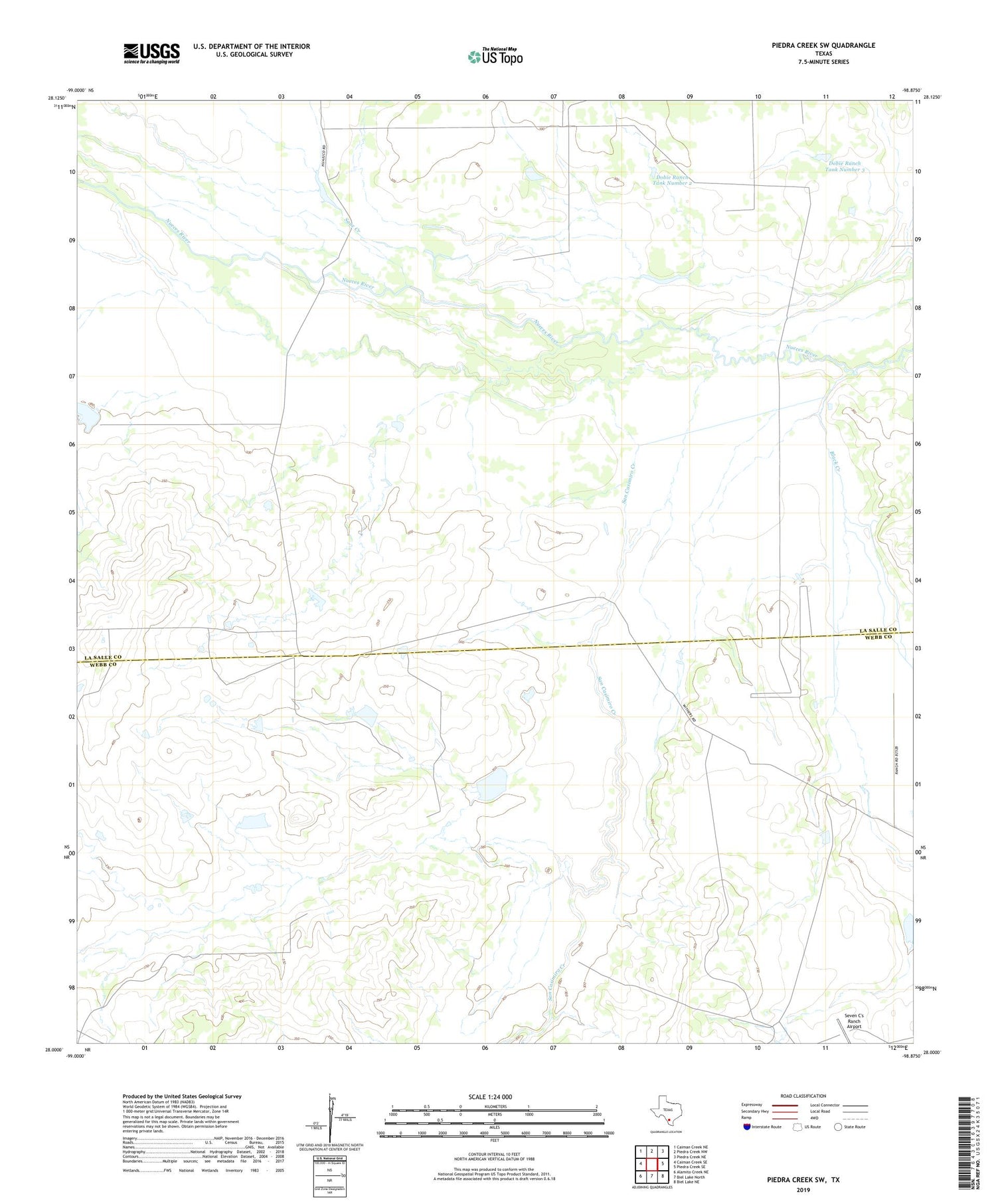 Piedra Creek SW Texas US Topo Map Image