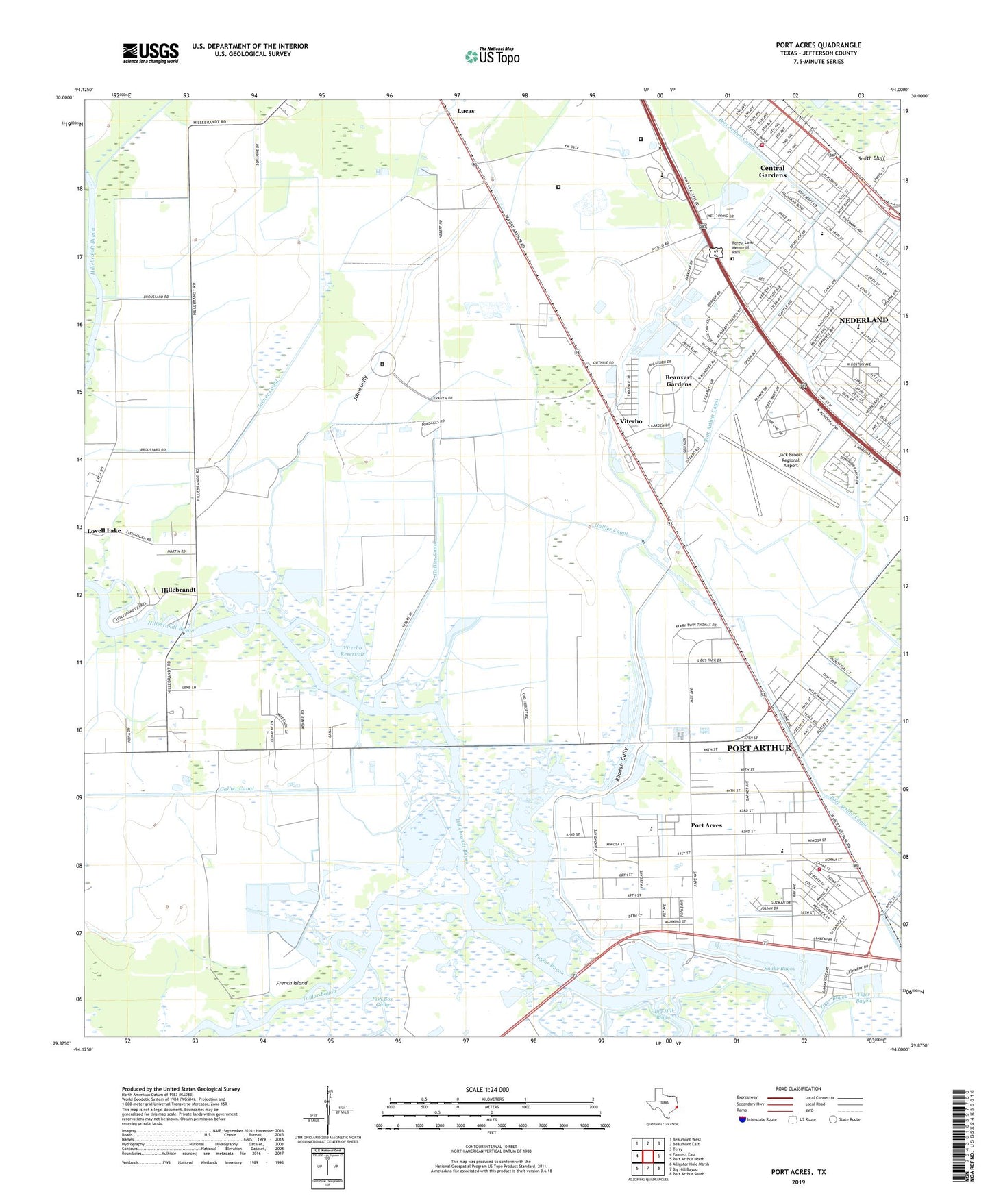 Port Acres Texas US Topo Map Image