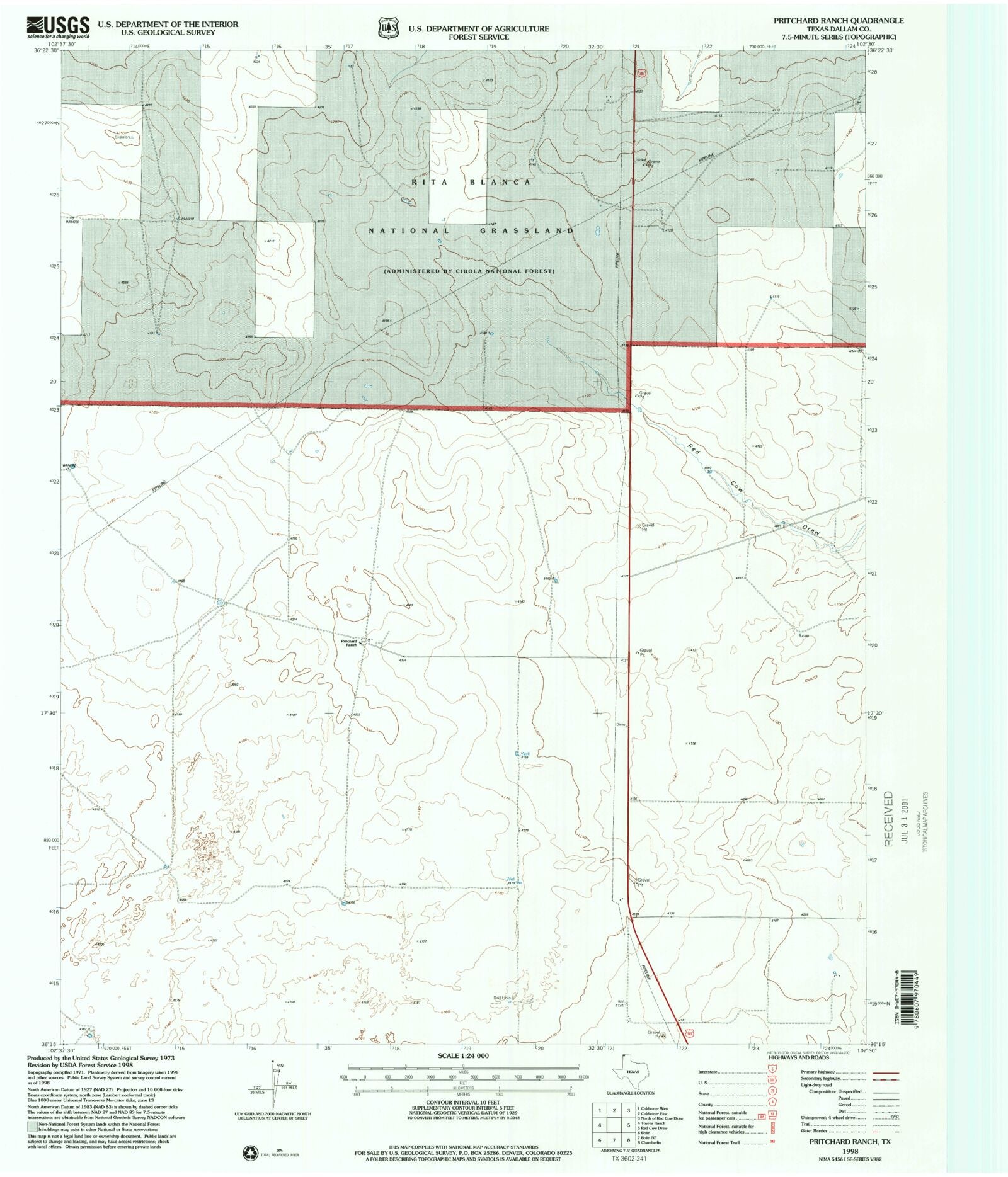 Classic USGS Pritchard Ranch Texas 7.5'x7.5' Topo Map – MyTopo Map Store, image size:1600x1869
