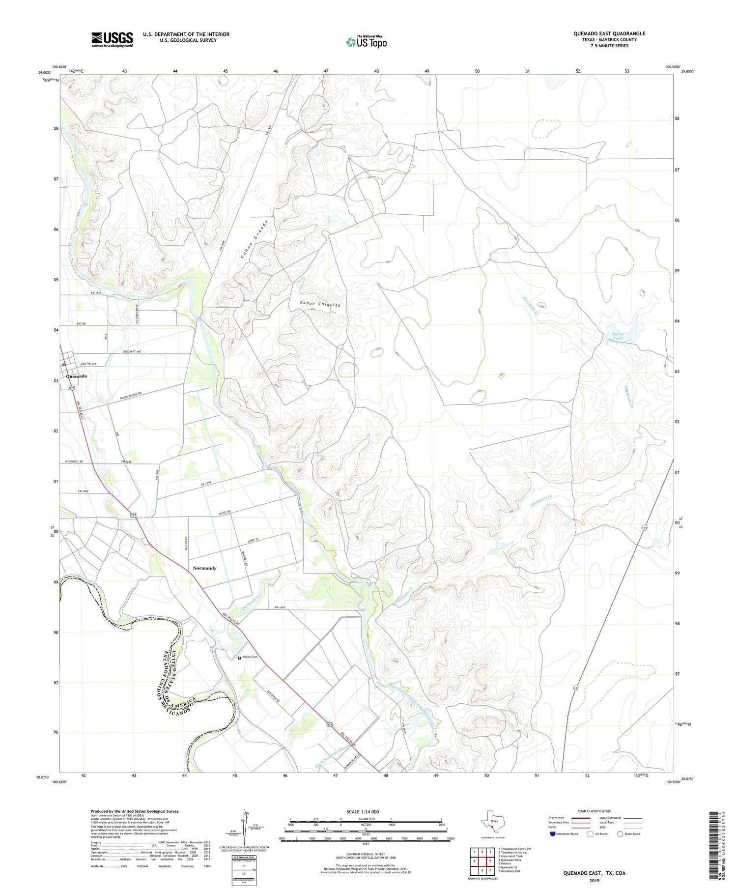 Quemado East Texas US Topo Map Image