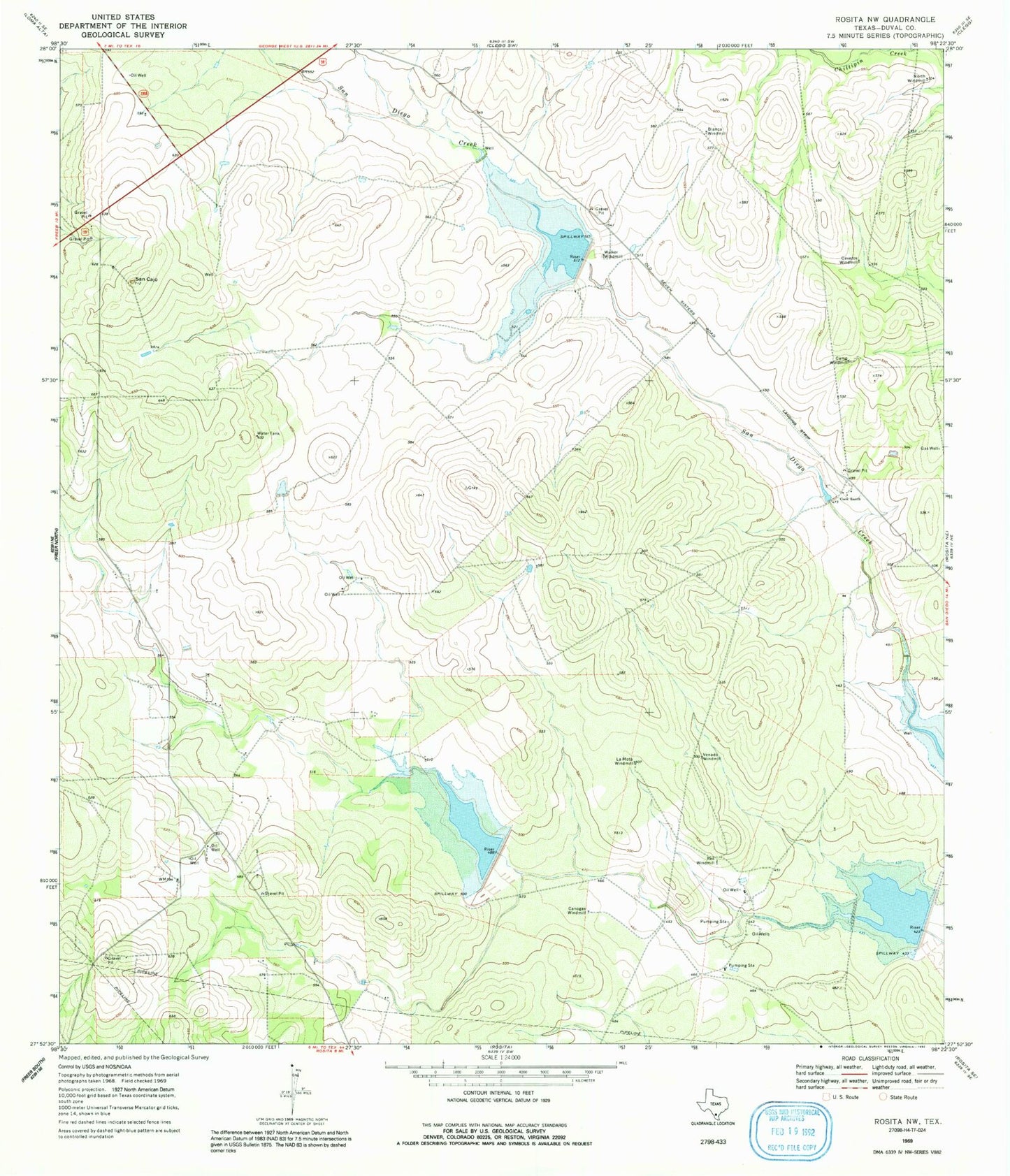 Classic USGS Rosita NW Texas 7.5'x7.5' Topo Map Image