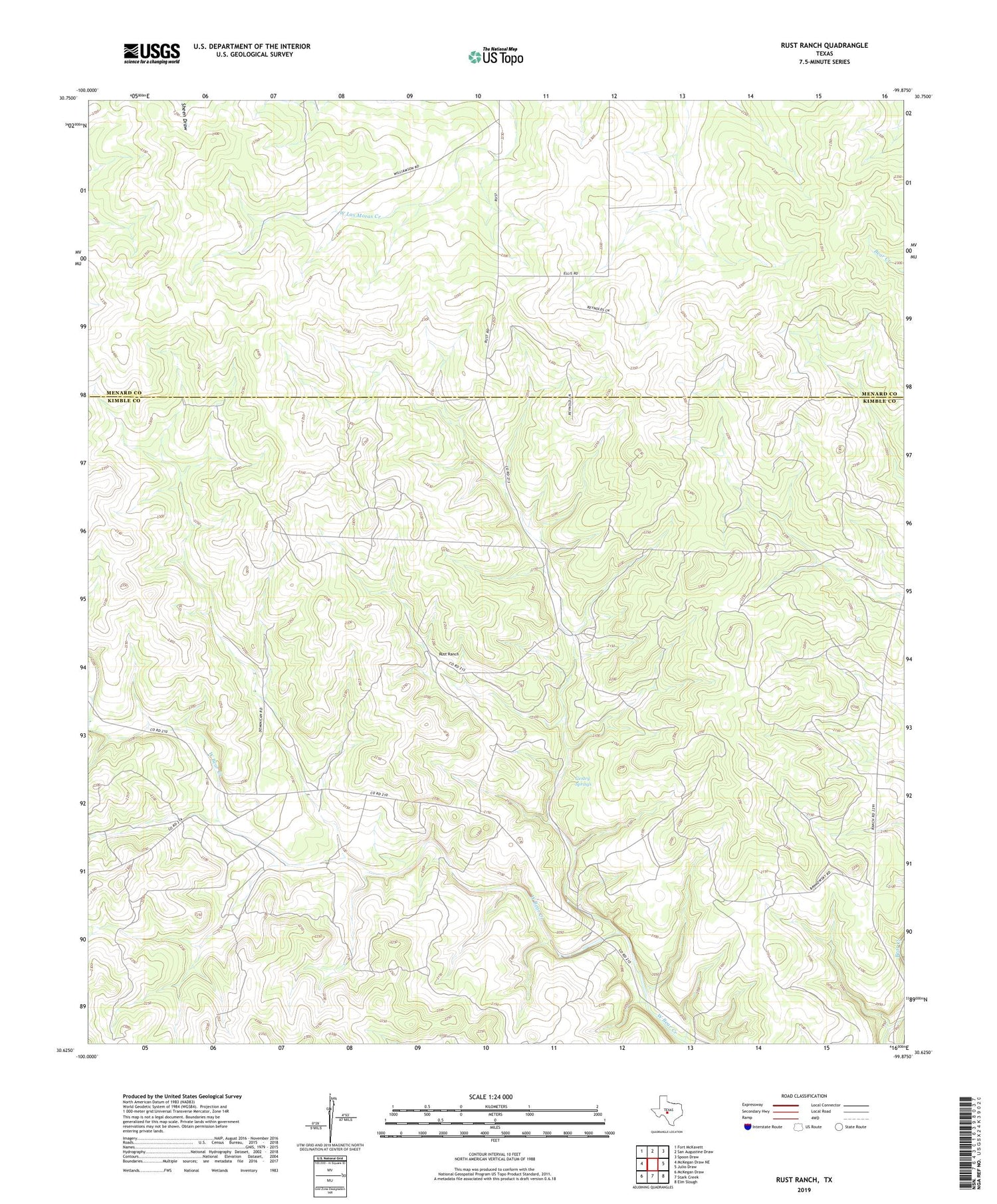 Rust Ranch Texas US Topo Map Image