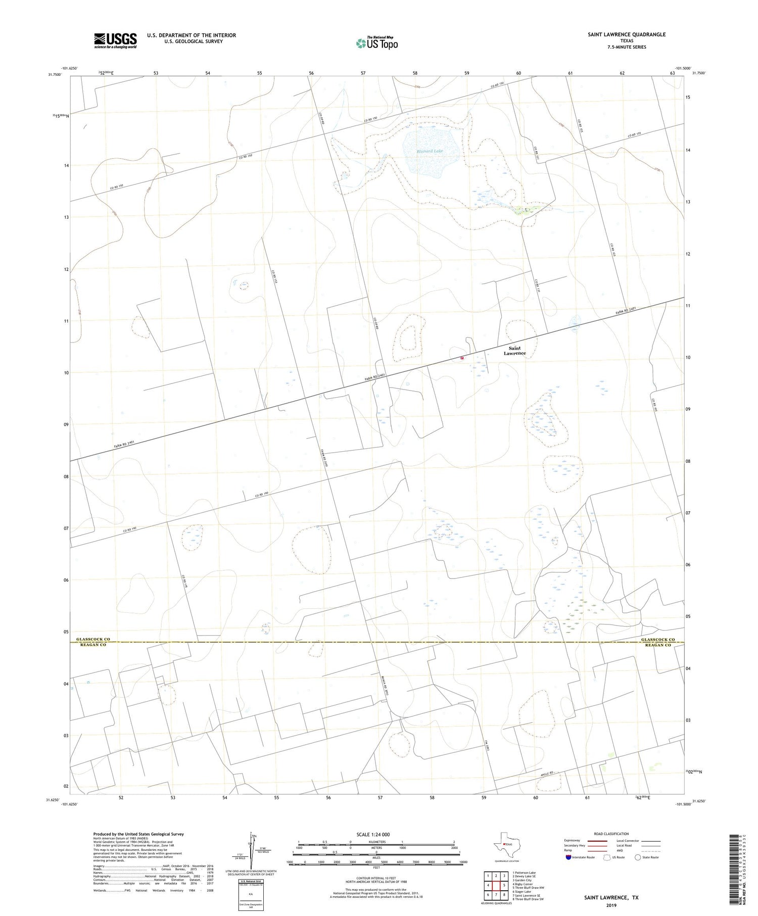 Saint Lawrence Texas US Topo Map Image
