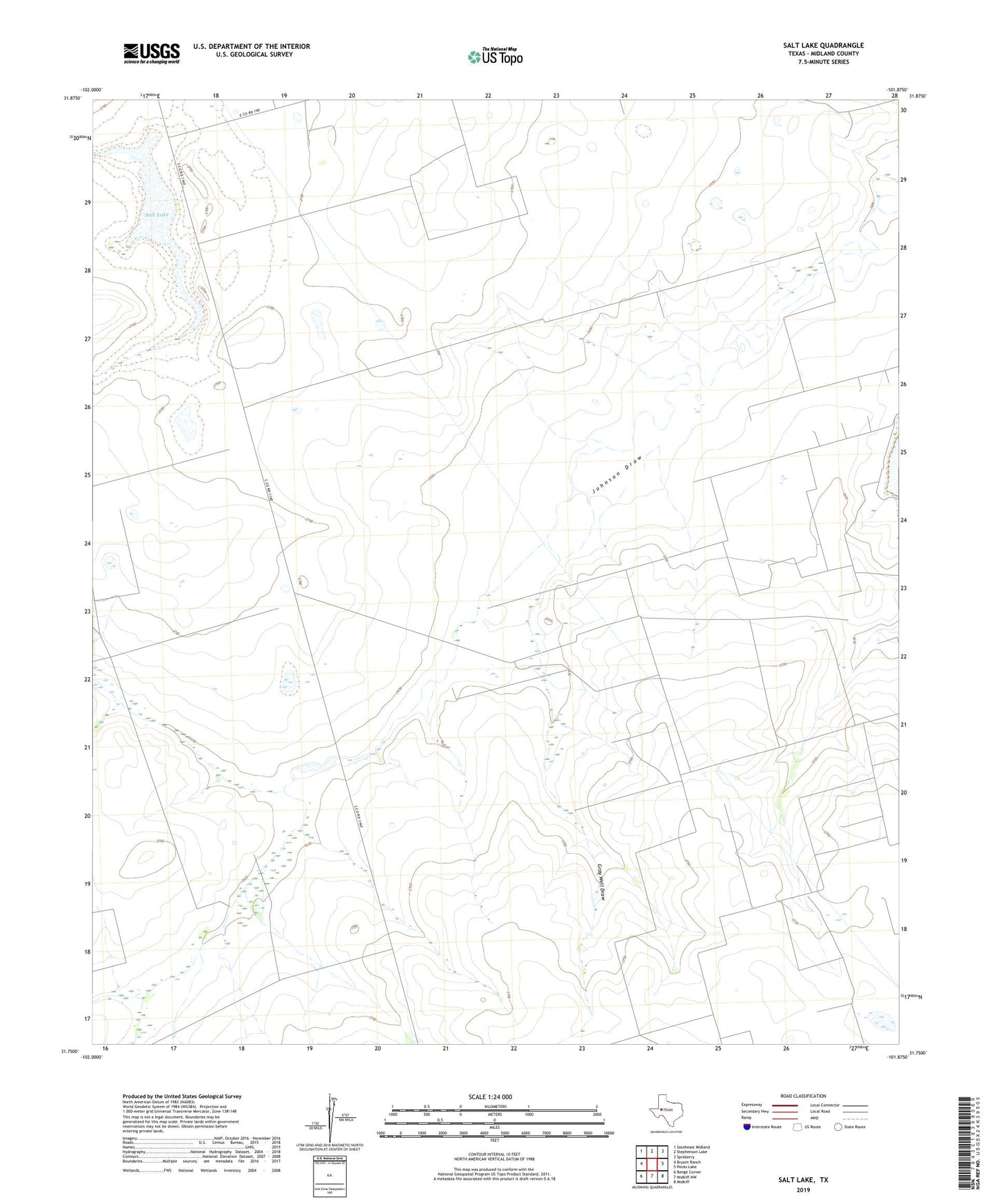 Salt Lake Texas US Topo Map Image