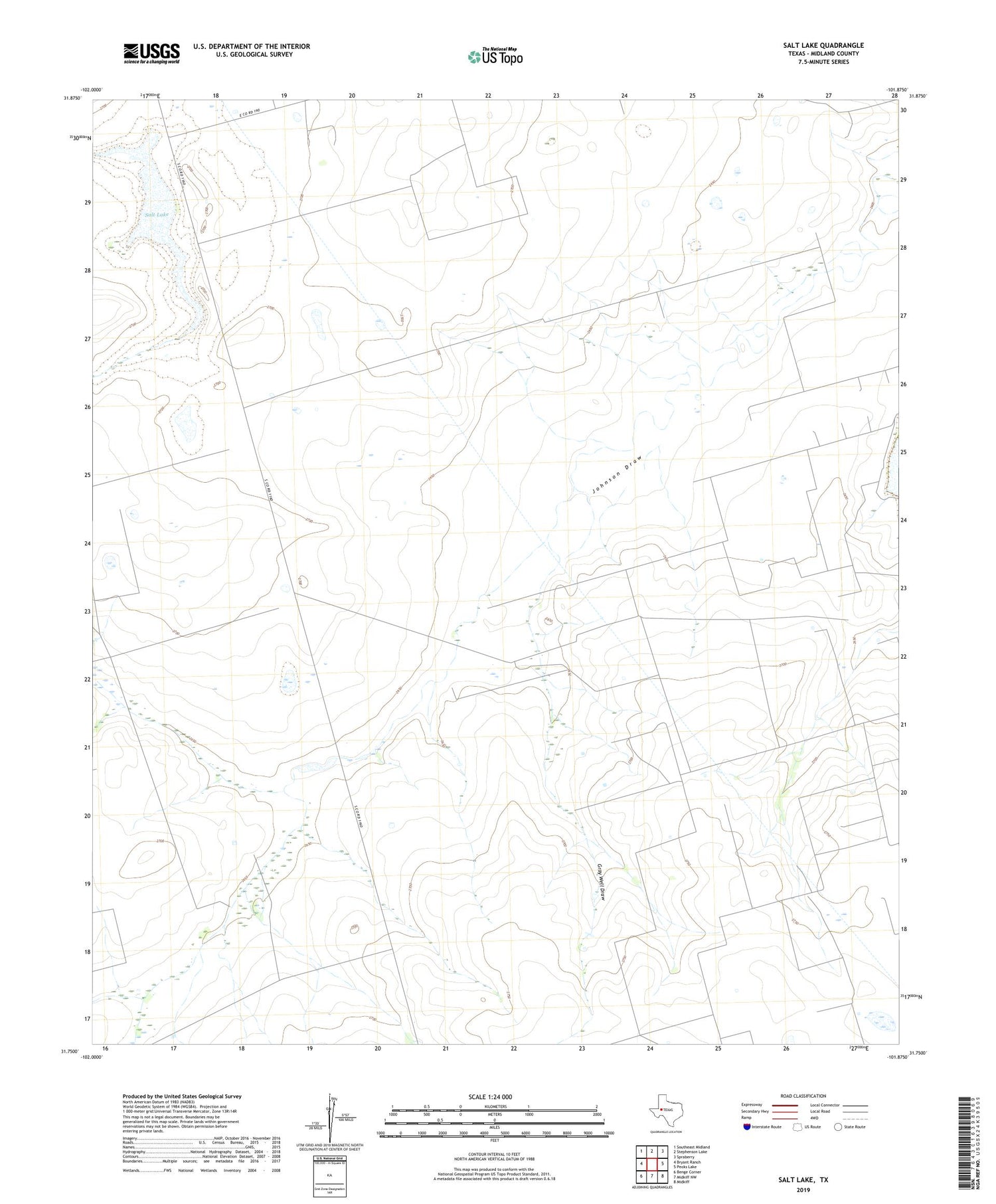 Salt Lake Texas US Topo Map Image
