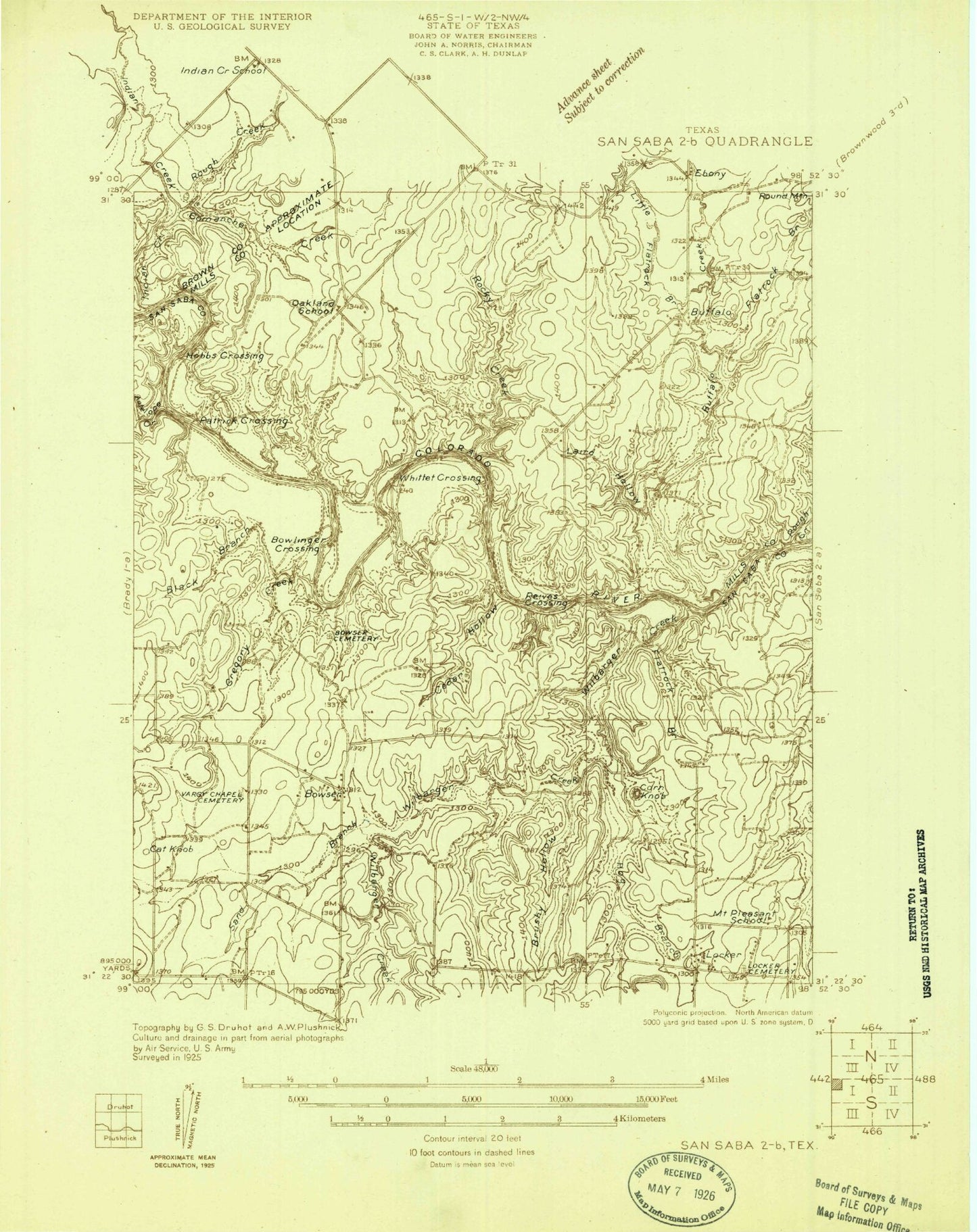 Classic USGS Bowser Texas 7.5'x7.5' Topo Map Image