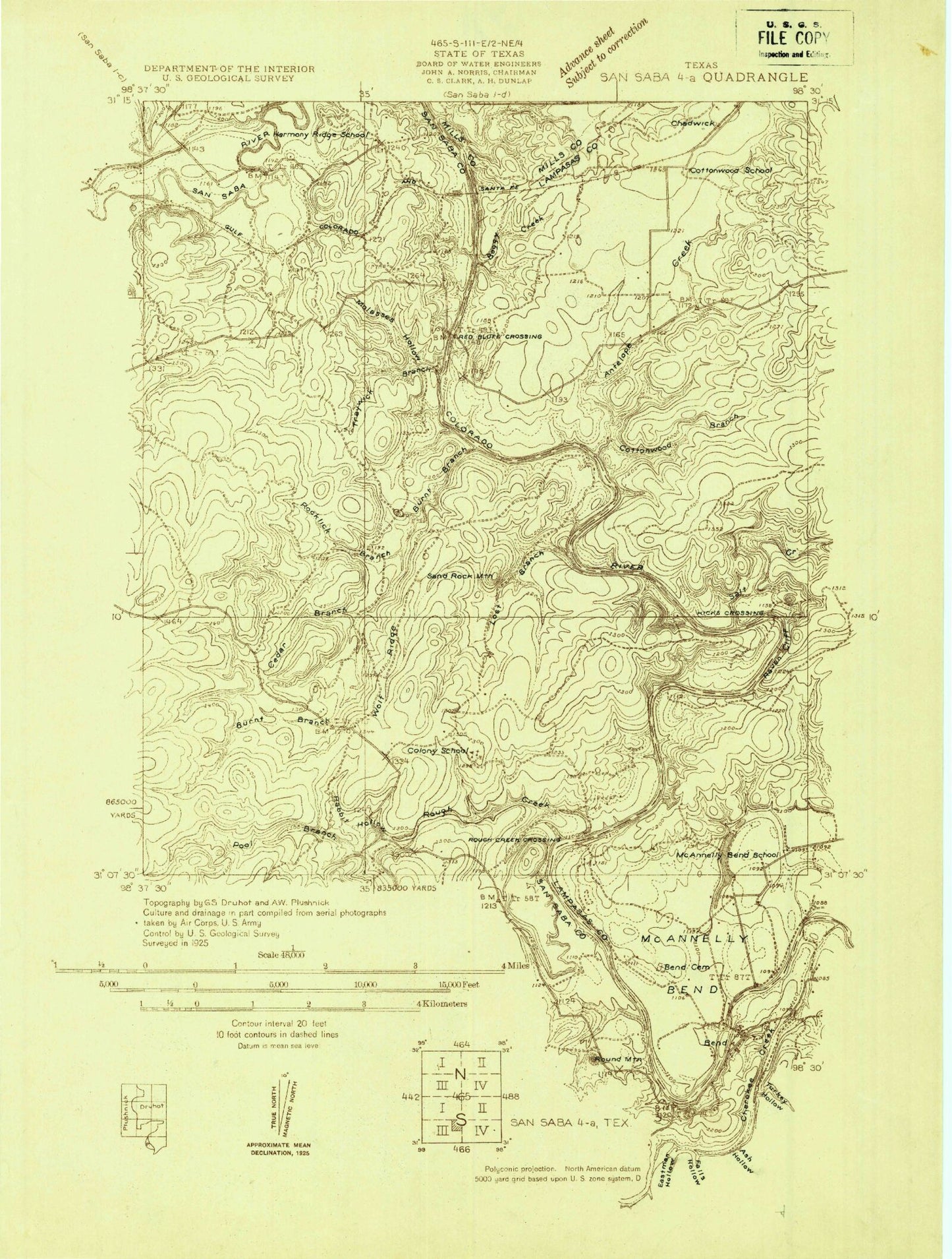Classic USGS Wolf Ridge Texas 7.5'x7.5' Topo Map Image