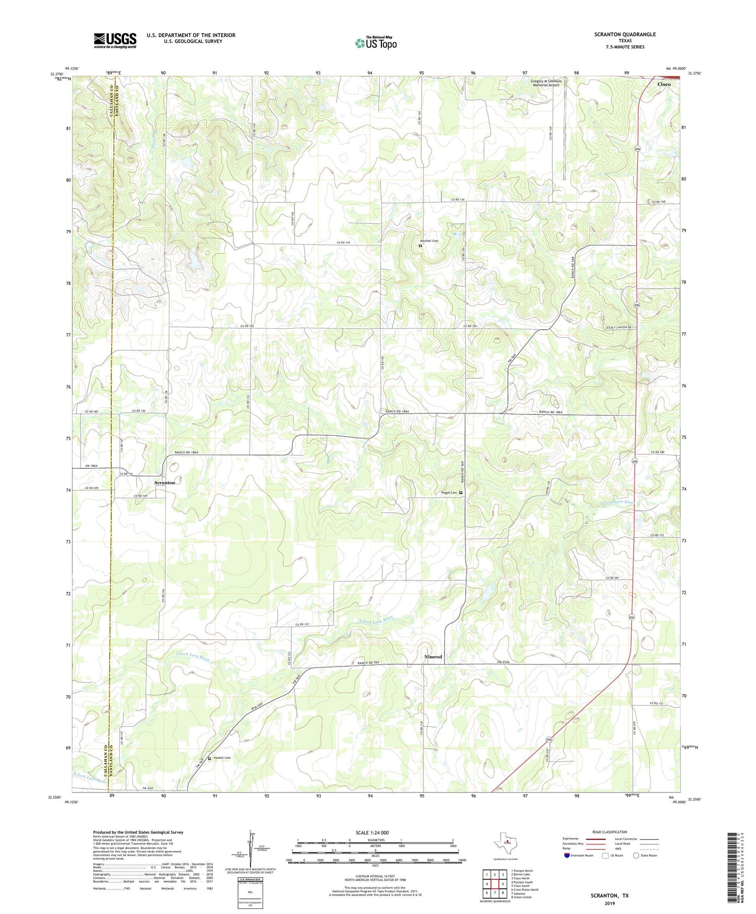Scranton Texas US Topo Map Image