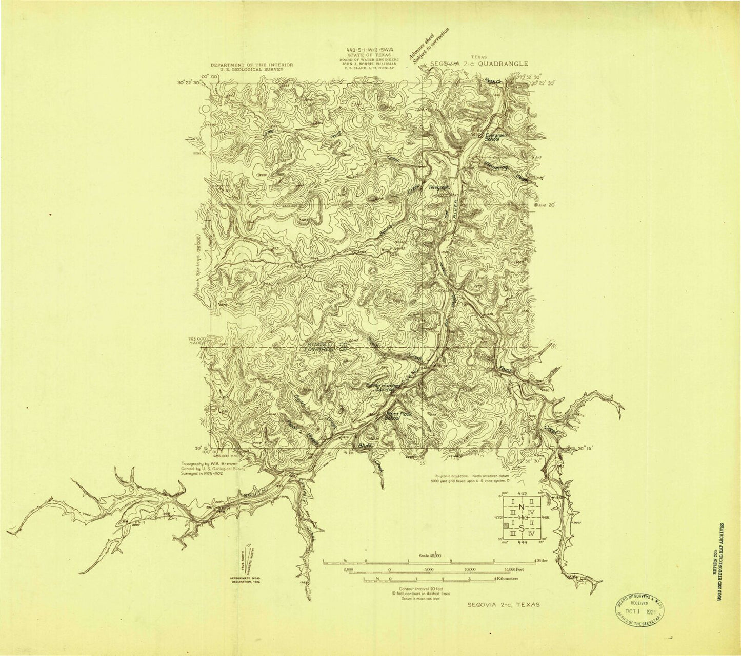 Classic USGS Telegraph Texas 7.5'x7.5' Topo Map Image