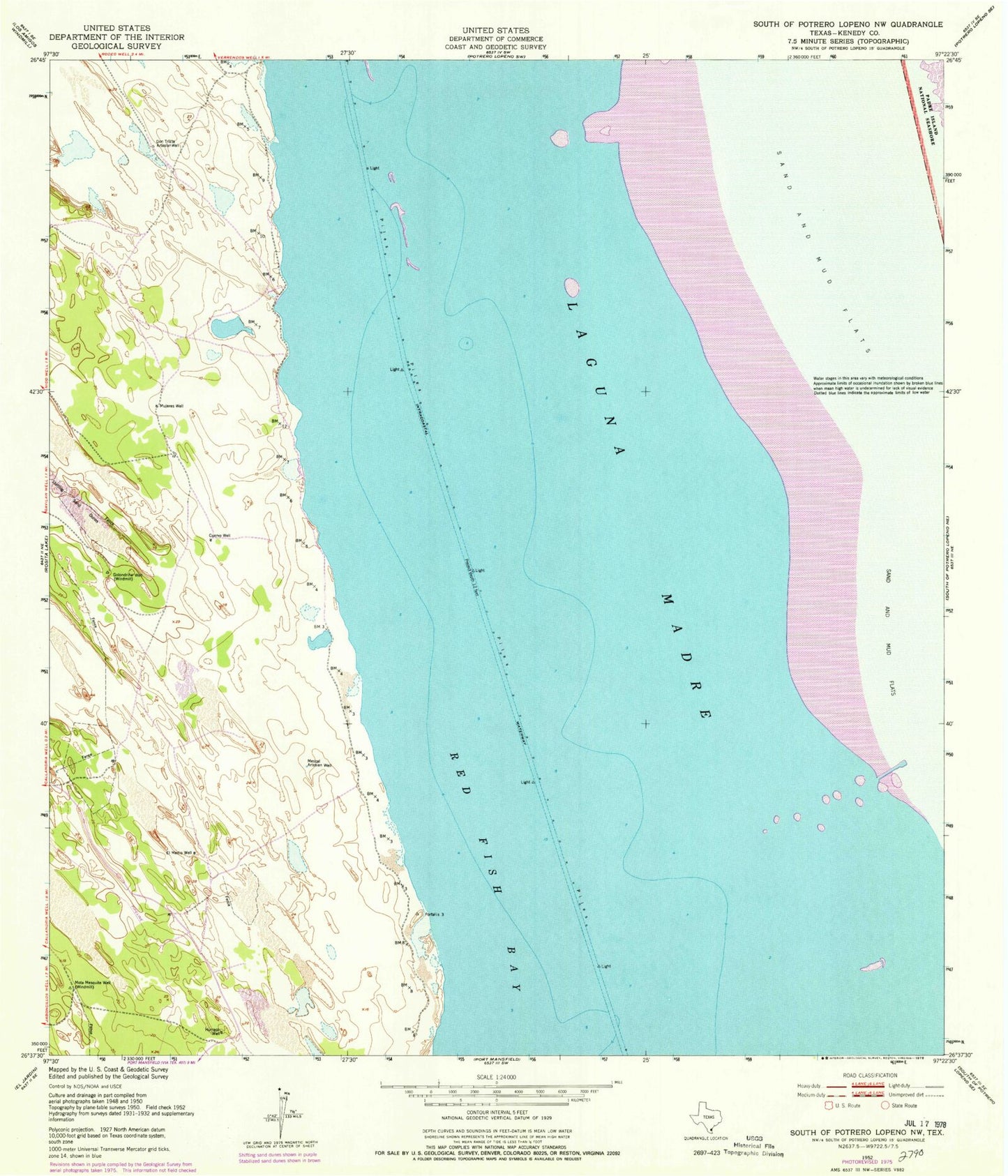 Classic USGS South of Potrero Lopeno NW Texas 7.5'x7.5' Topo Map Image