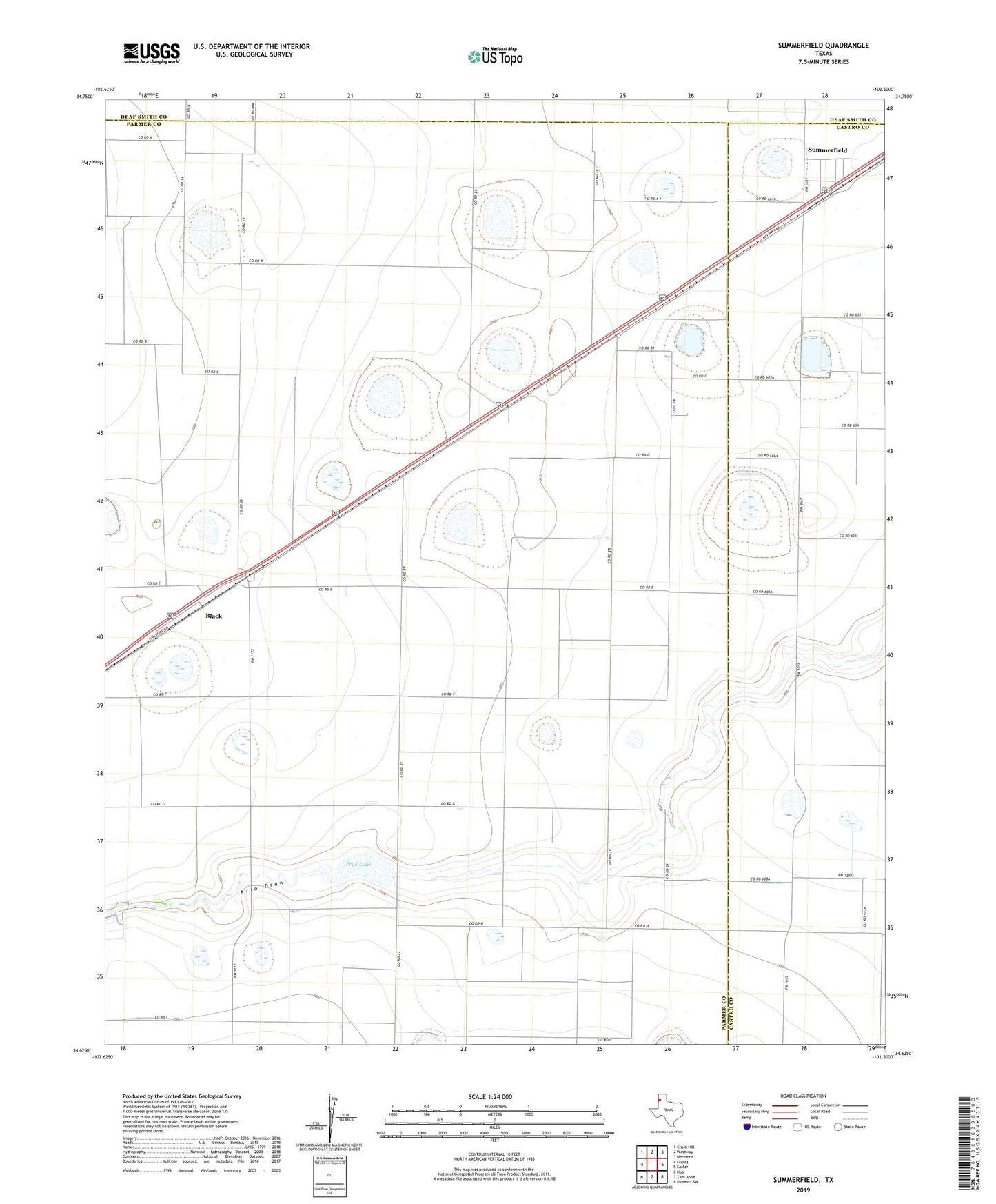 Summerfield Texas US Topo Map Image