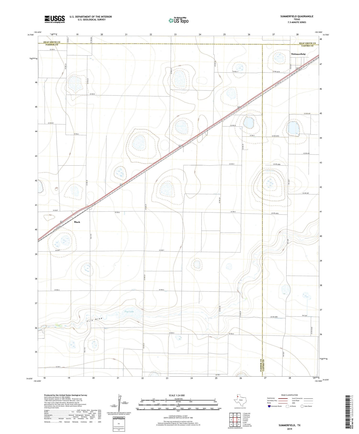 Summerfield Texas US Topo Map Image