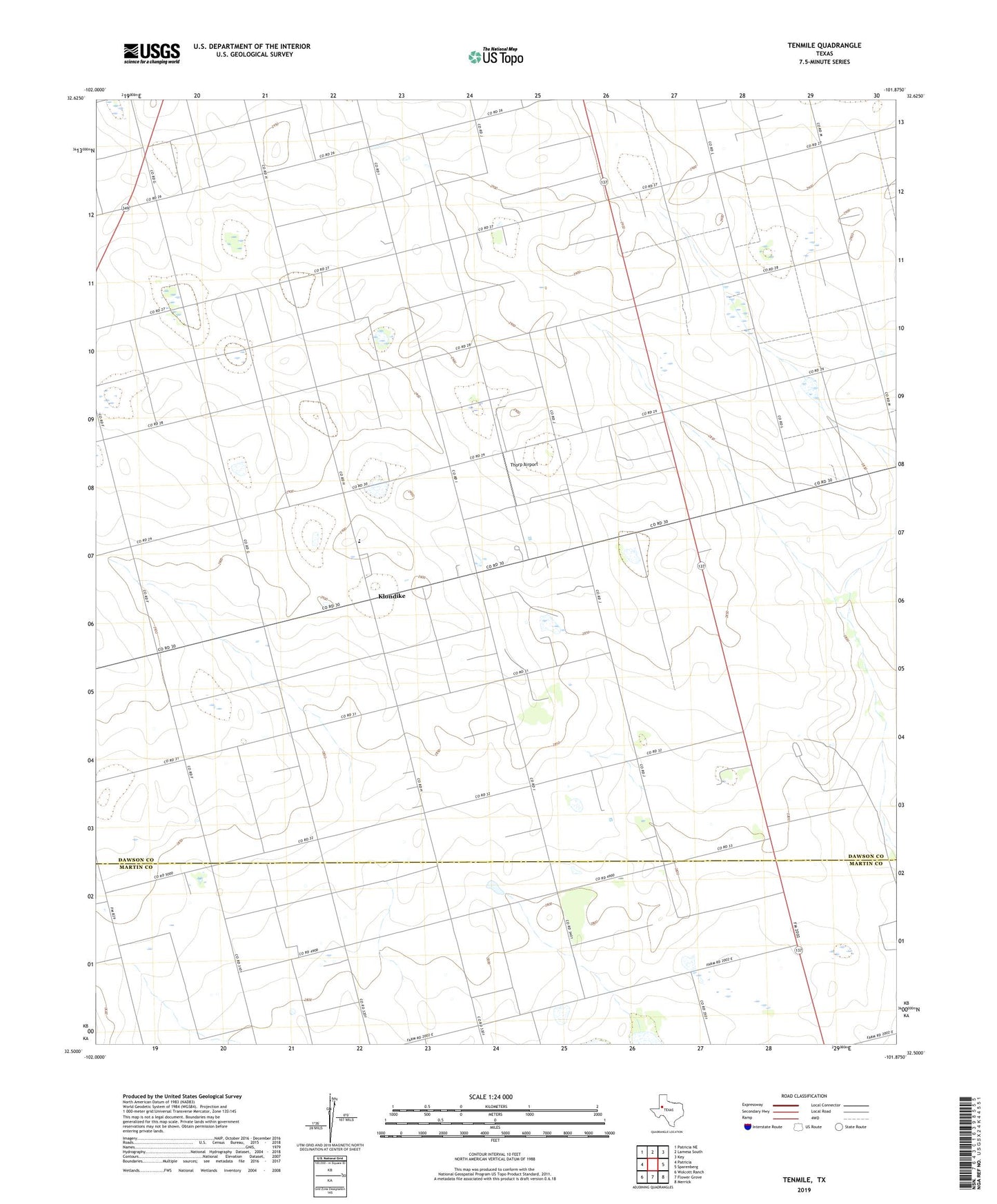 Tenmile Texas US Topo Map Image