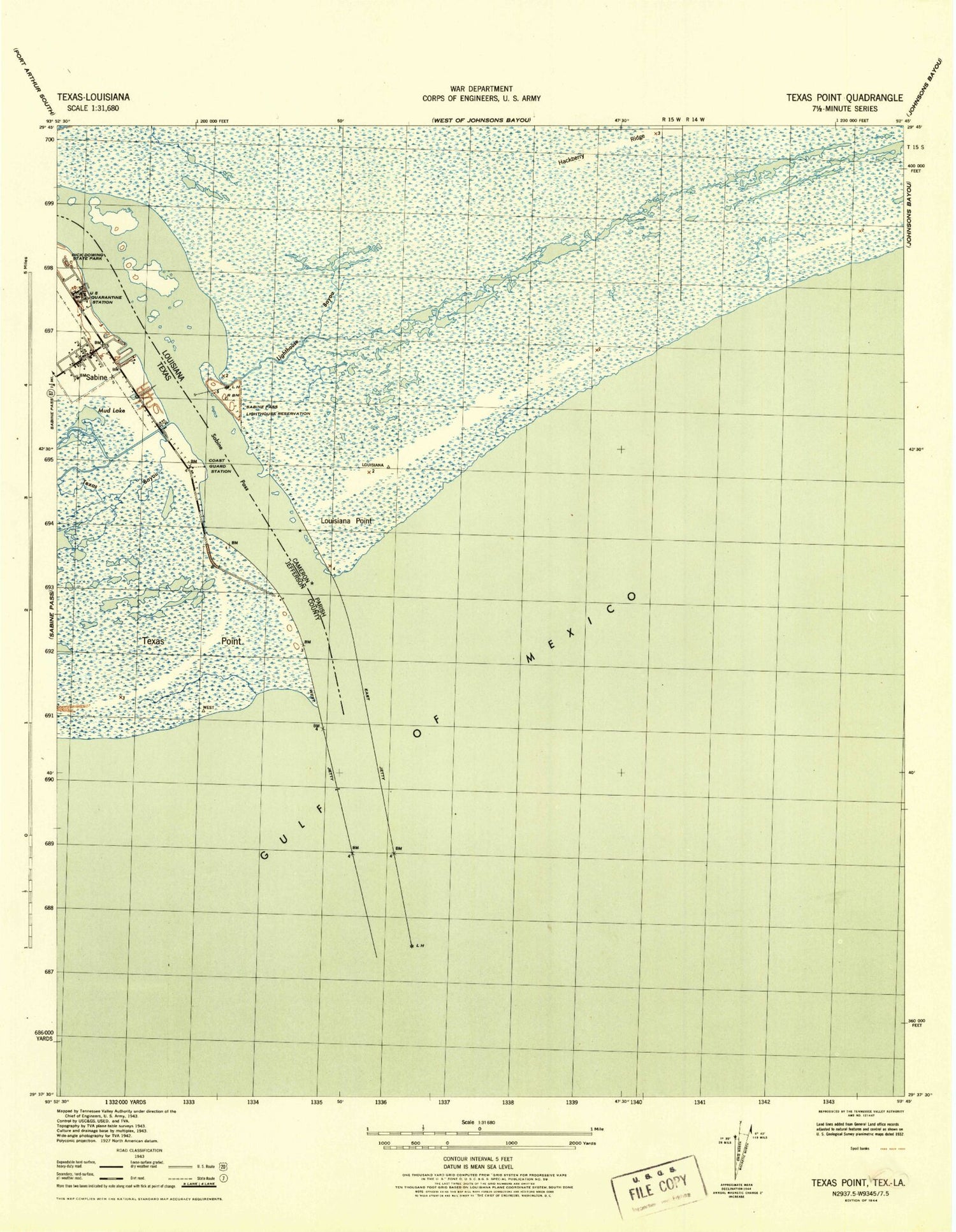 Classic USGS Texas Point Texas 7.5'x7.5' Topo Map Image