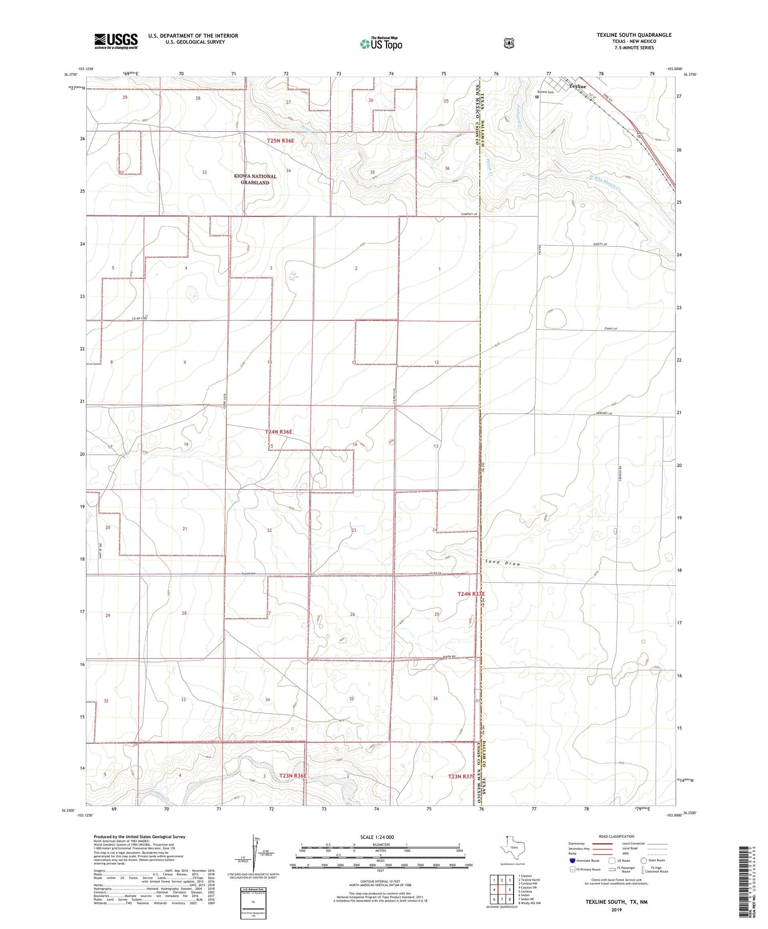 Texline South Texas US Topo Map Image