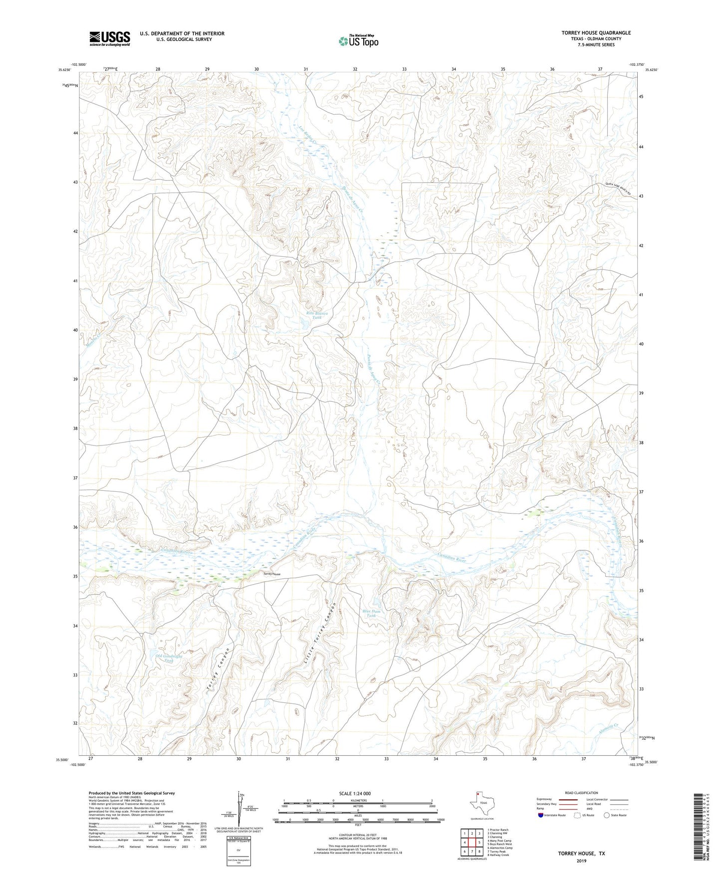 Torrey House Texas US Topo Map Image