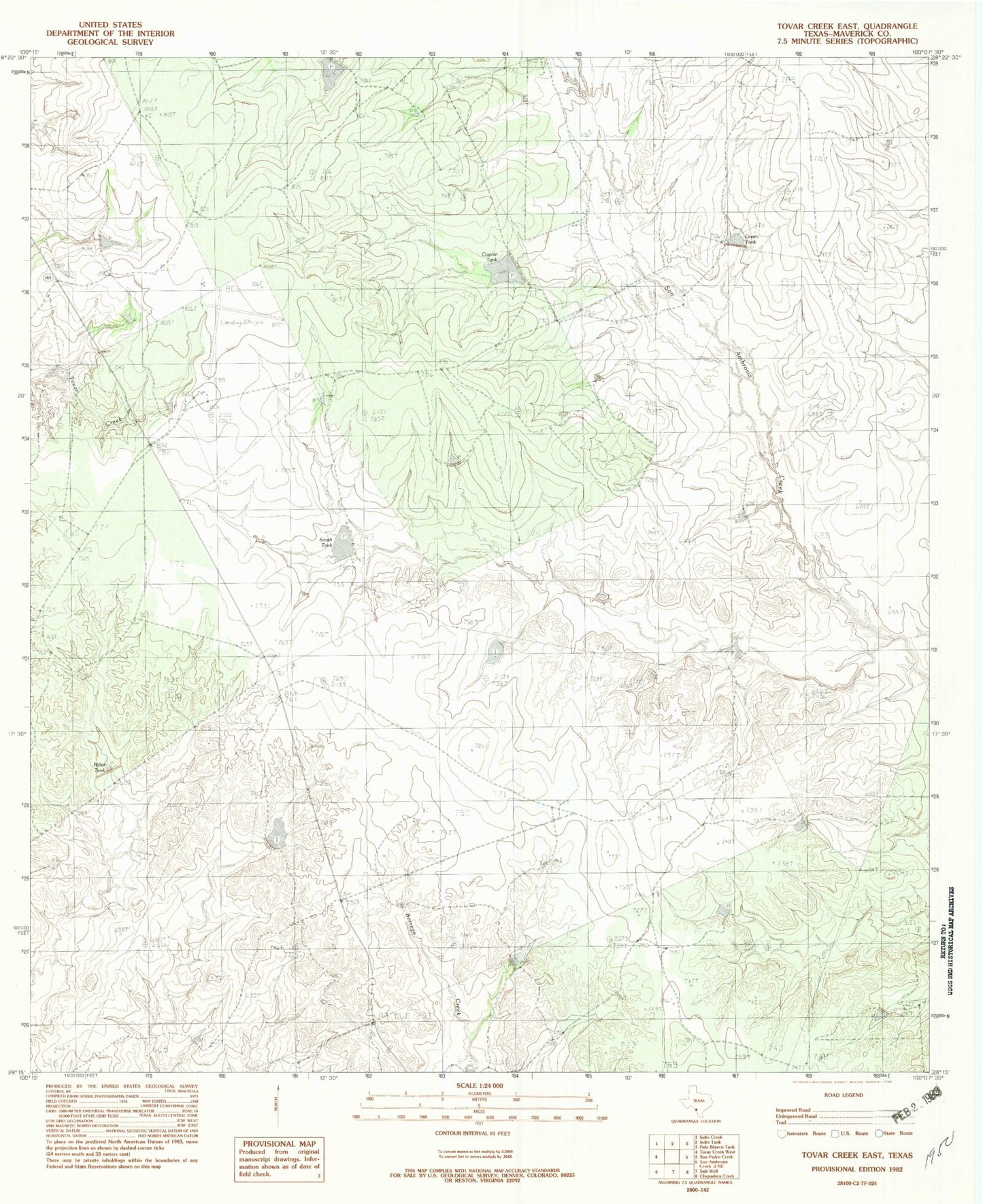 Classic USGS Tovar Creek East Texas 7.5'x7.5' Topo Map Image