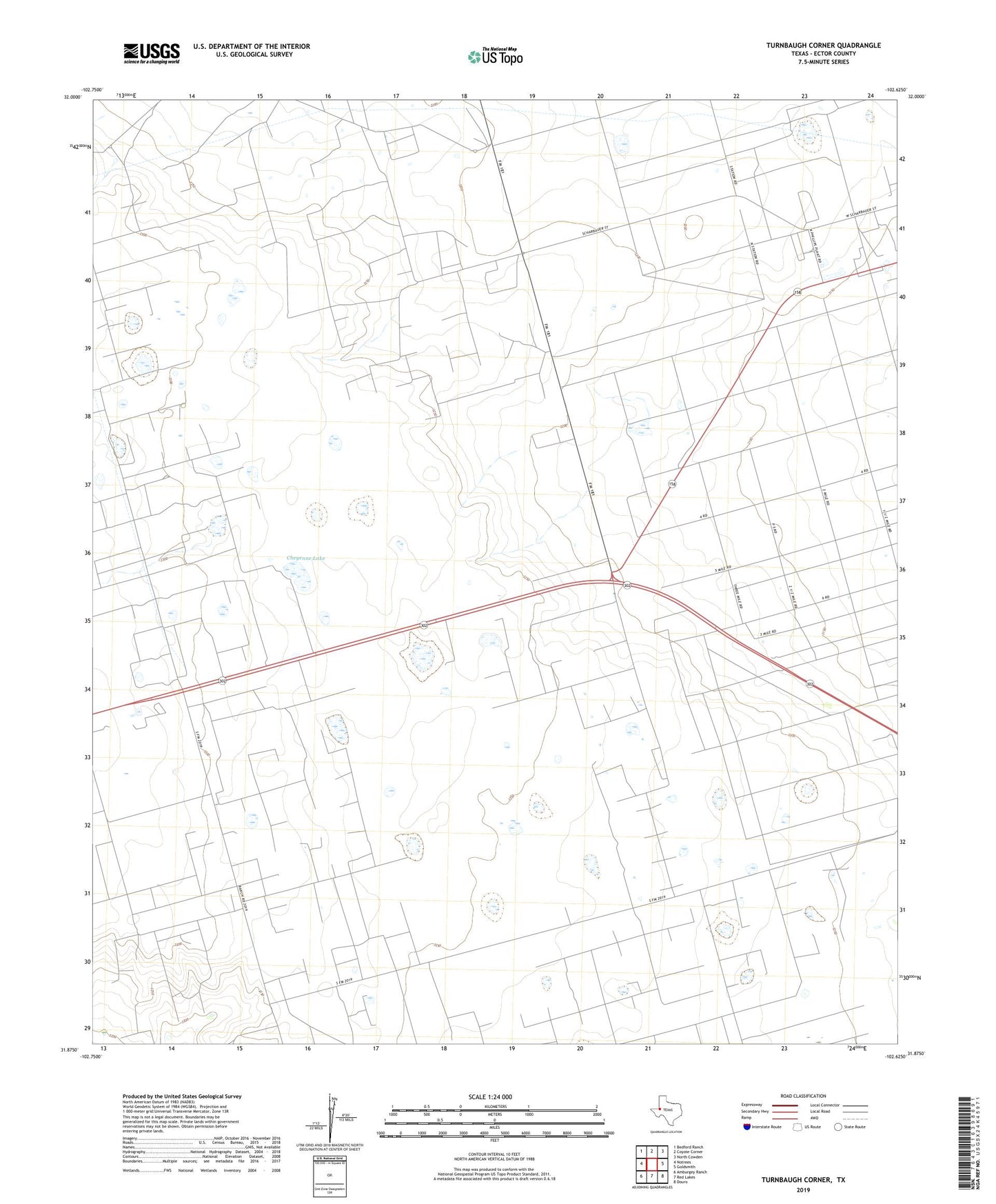 Turnbaugh Corner Texas US Topo Map Image