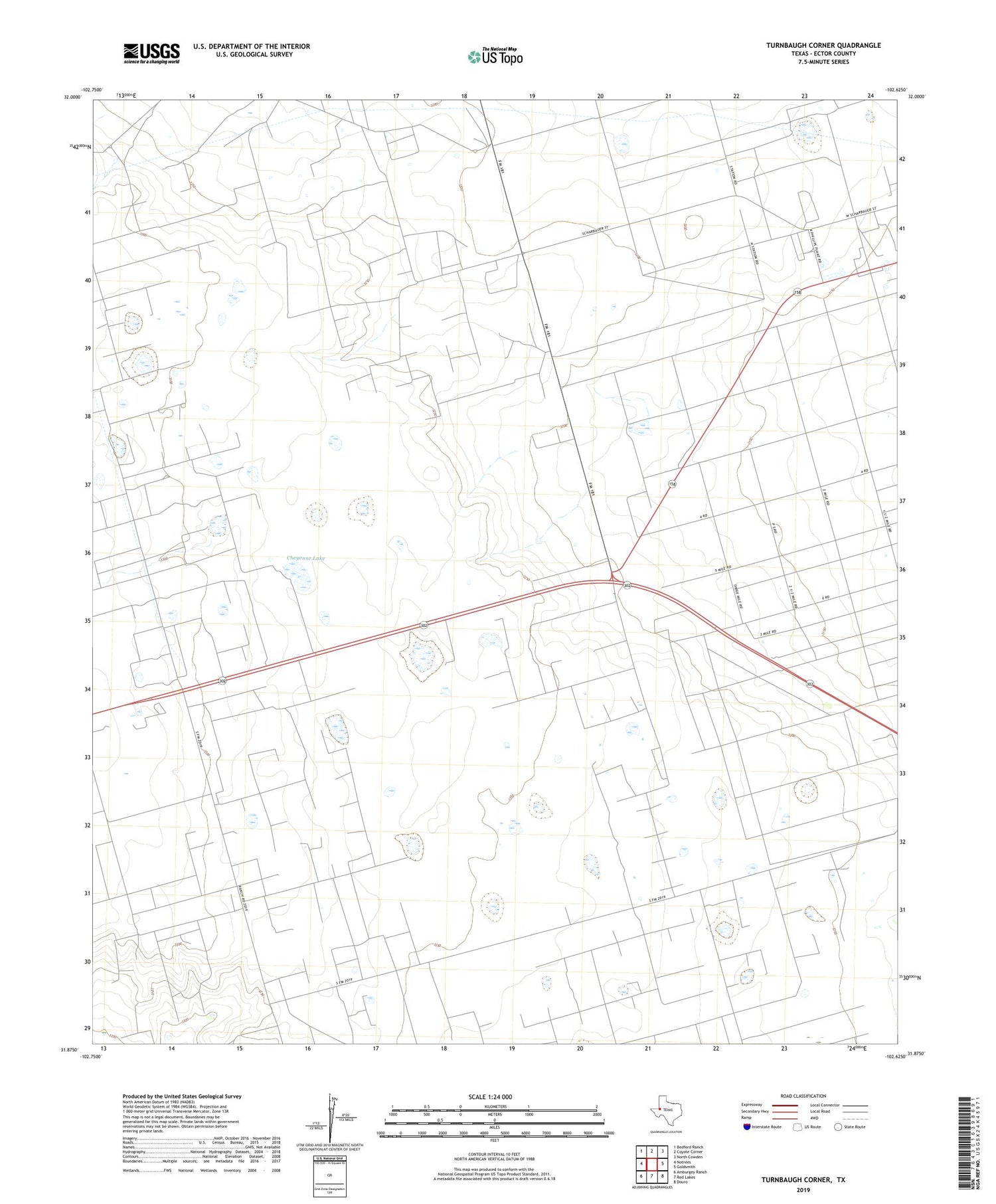 Turnbaugh Corner Texas US Topo Map Image