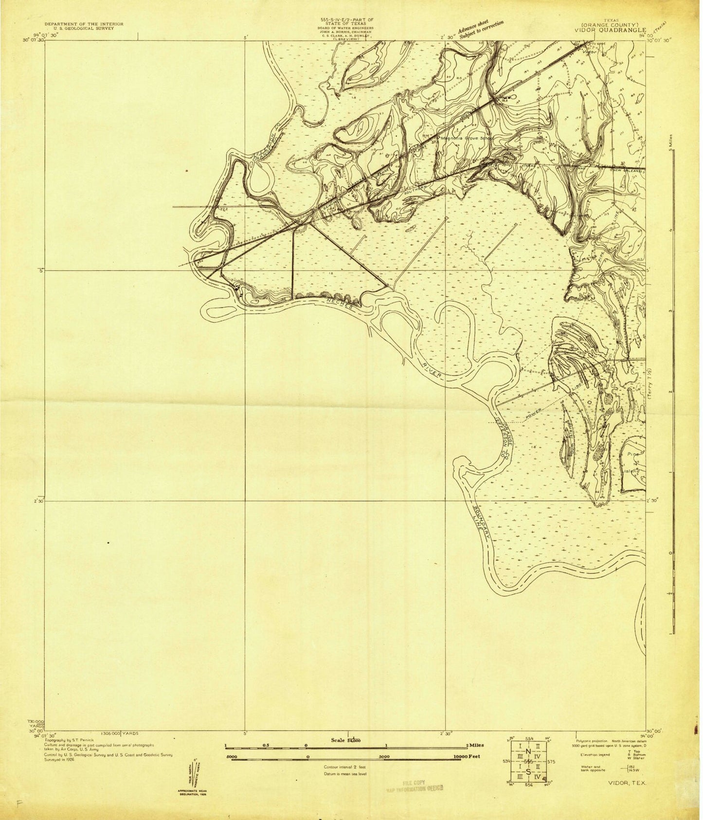 Classic USGS Beaumont East Texas 7.5'x7.5' Topo Map Image