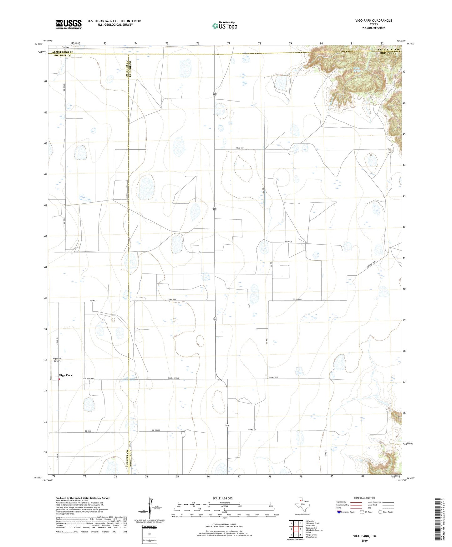 Vigo Park Texas US Topo Map Image